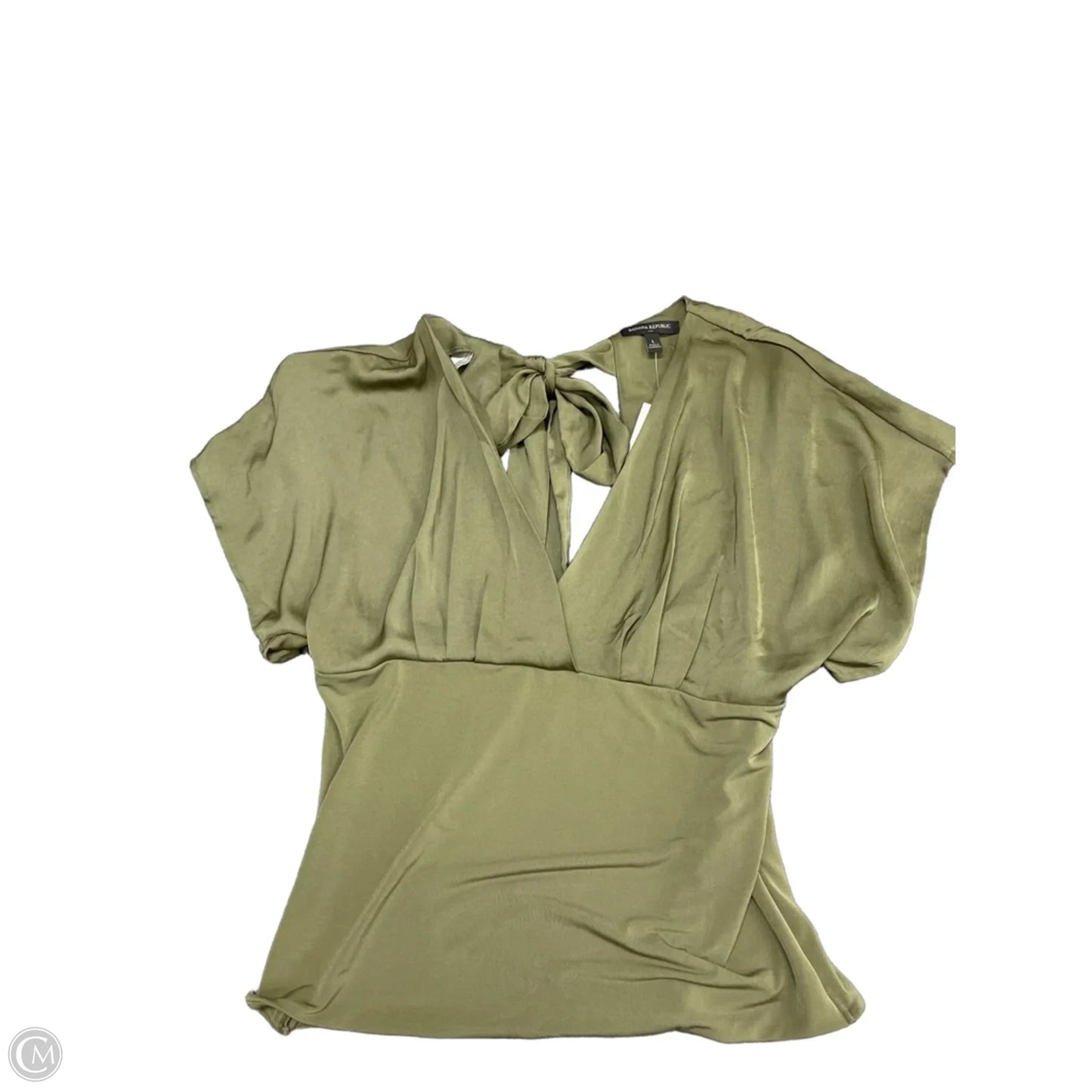 Blouse Short Sleeve By Banana Republic In Green, Size: L