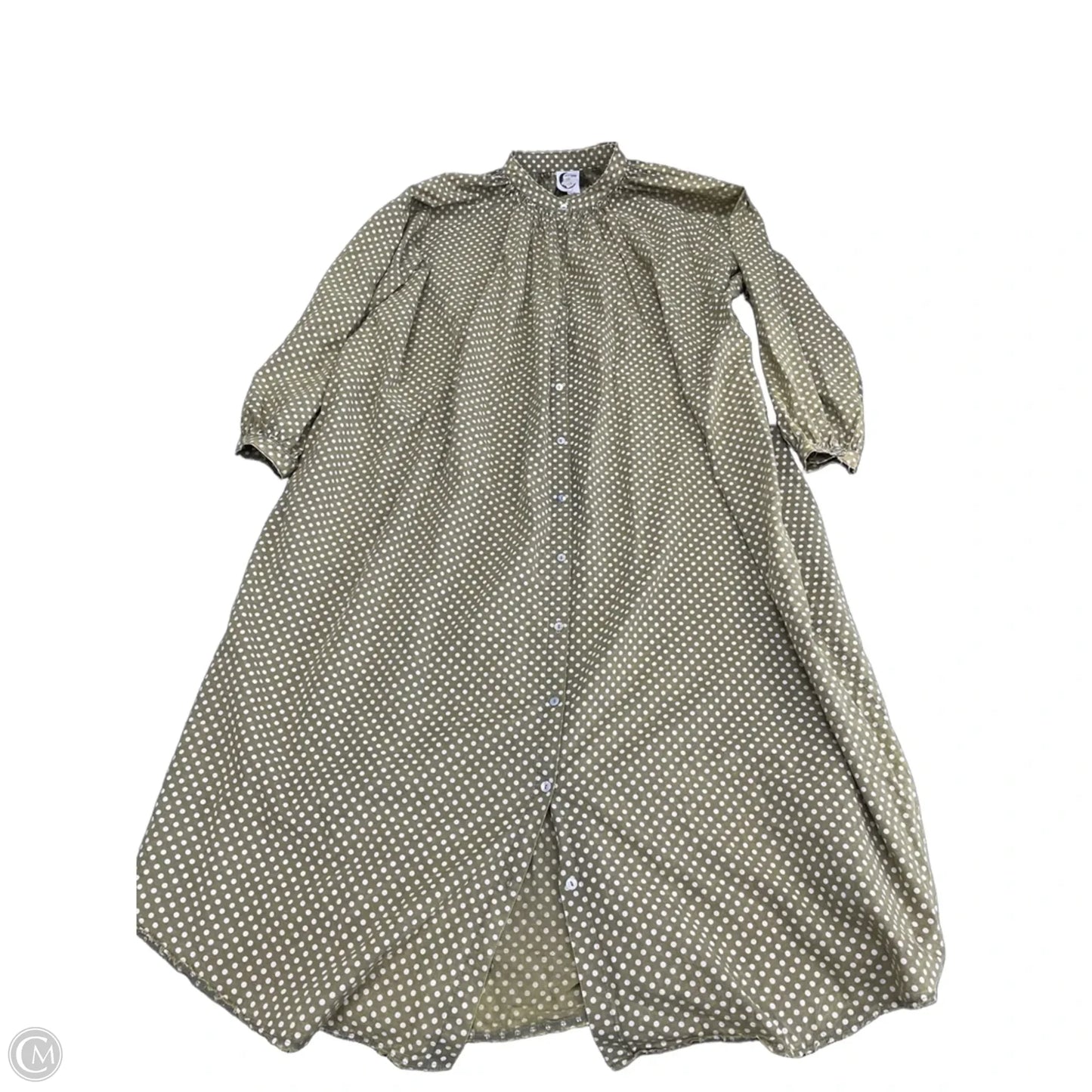 Dress Casual Maxi By Cmc In Green & White, Size: Osfm
