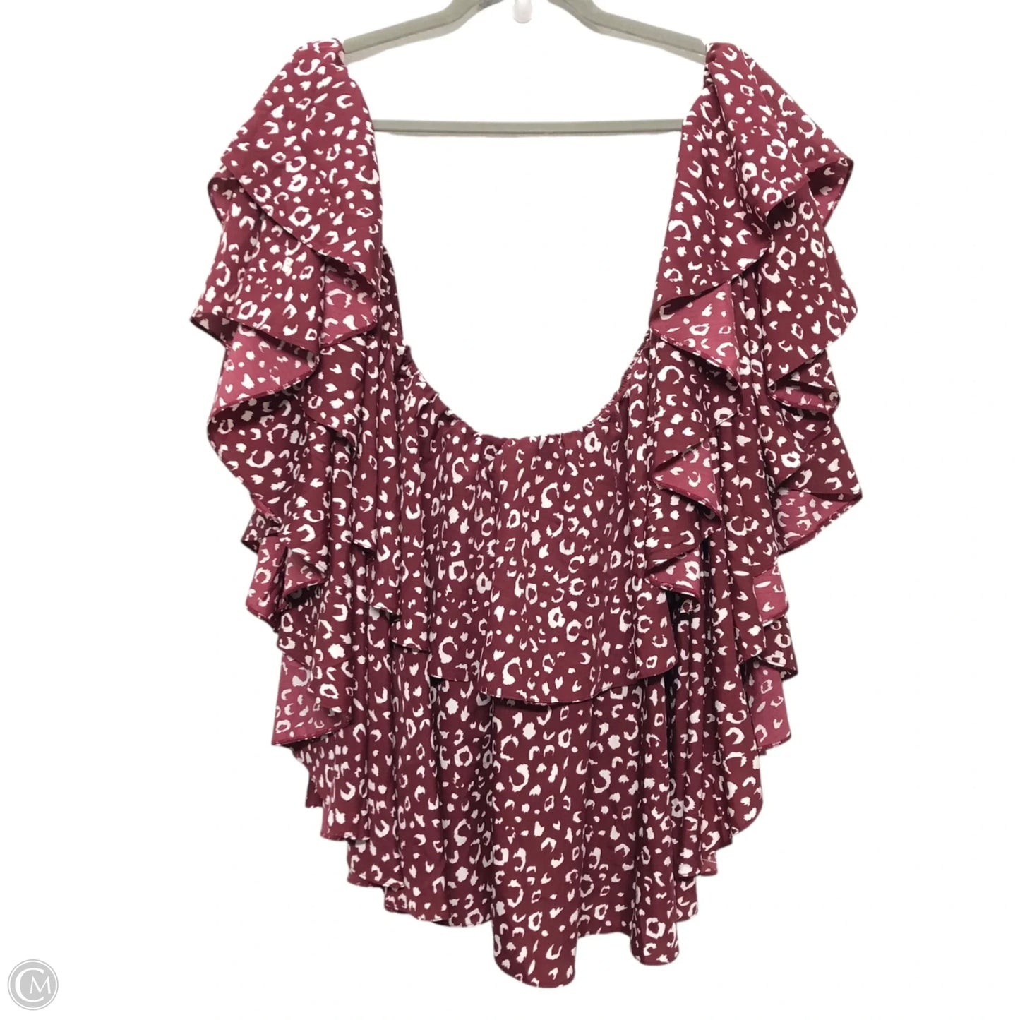 Top Short Sleeve By Boohoo Boutique In Maroon, Size: 18