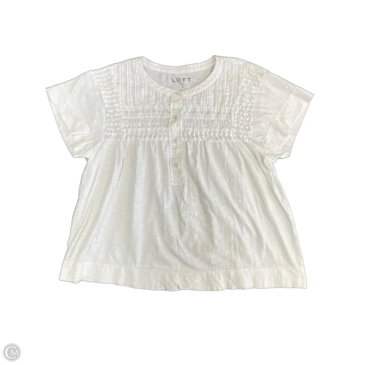 Top Short Sleeve By Loft In White, Size: S