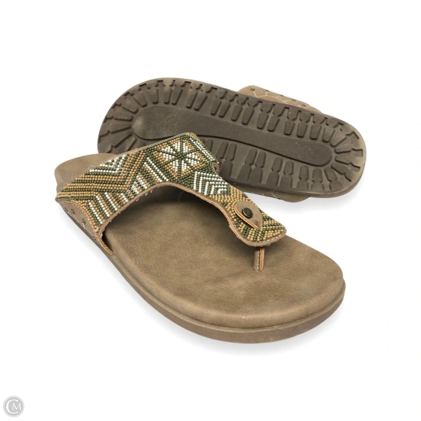Sandals Flats By Blowfish In Brown & Green, Size: 10