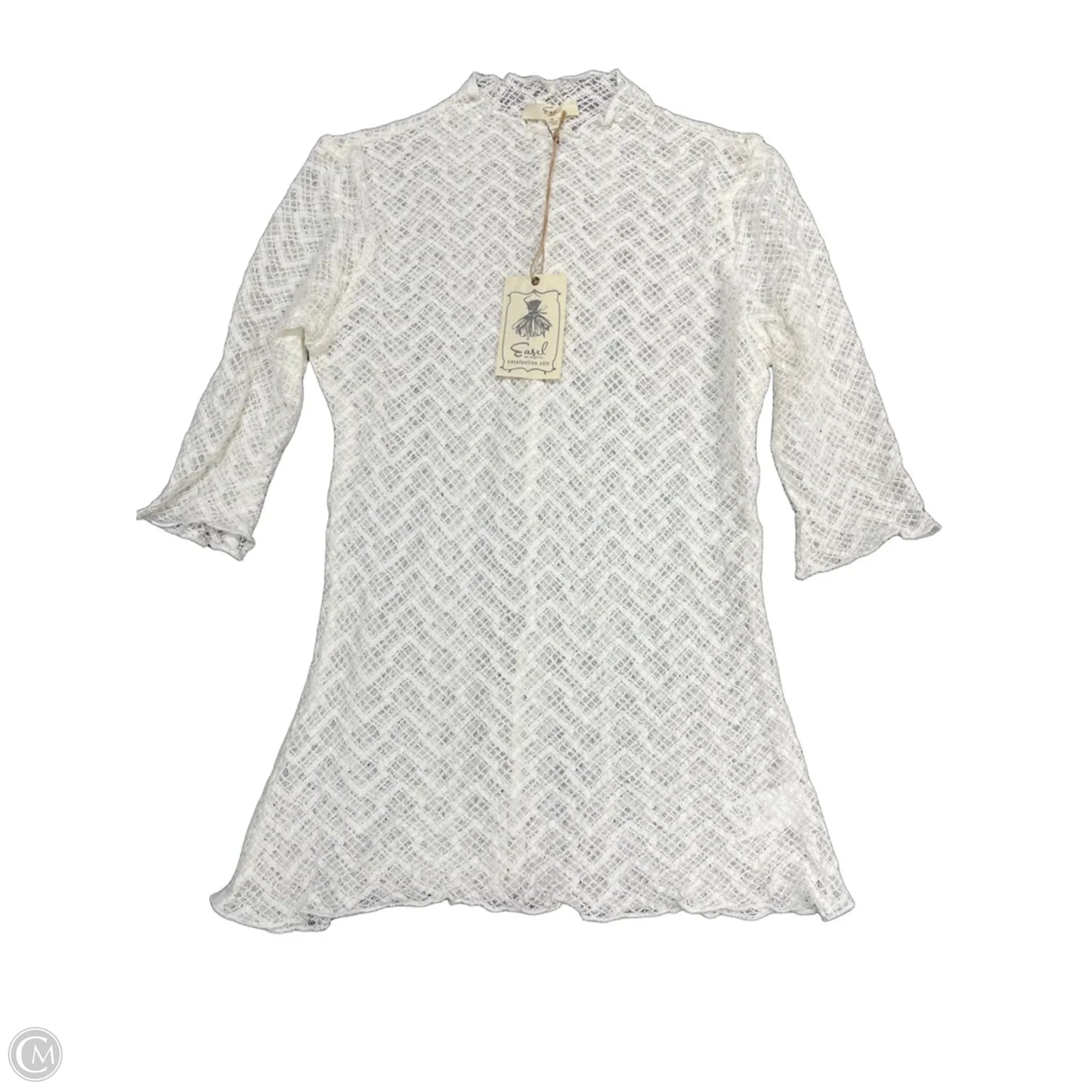 Top Short Sleeve By Easel In Cream, Size: M