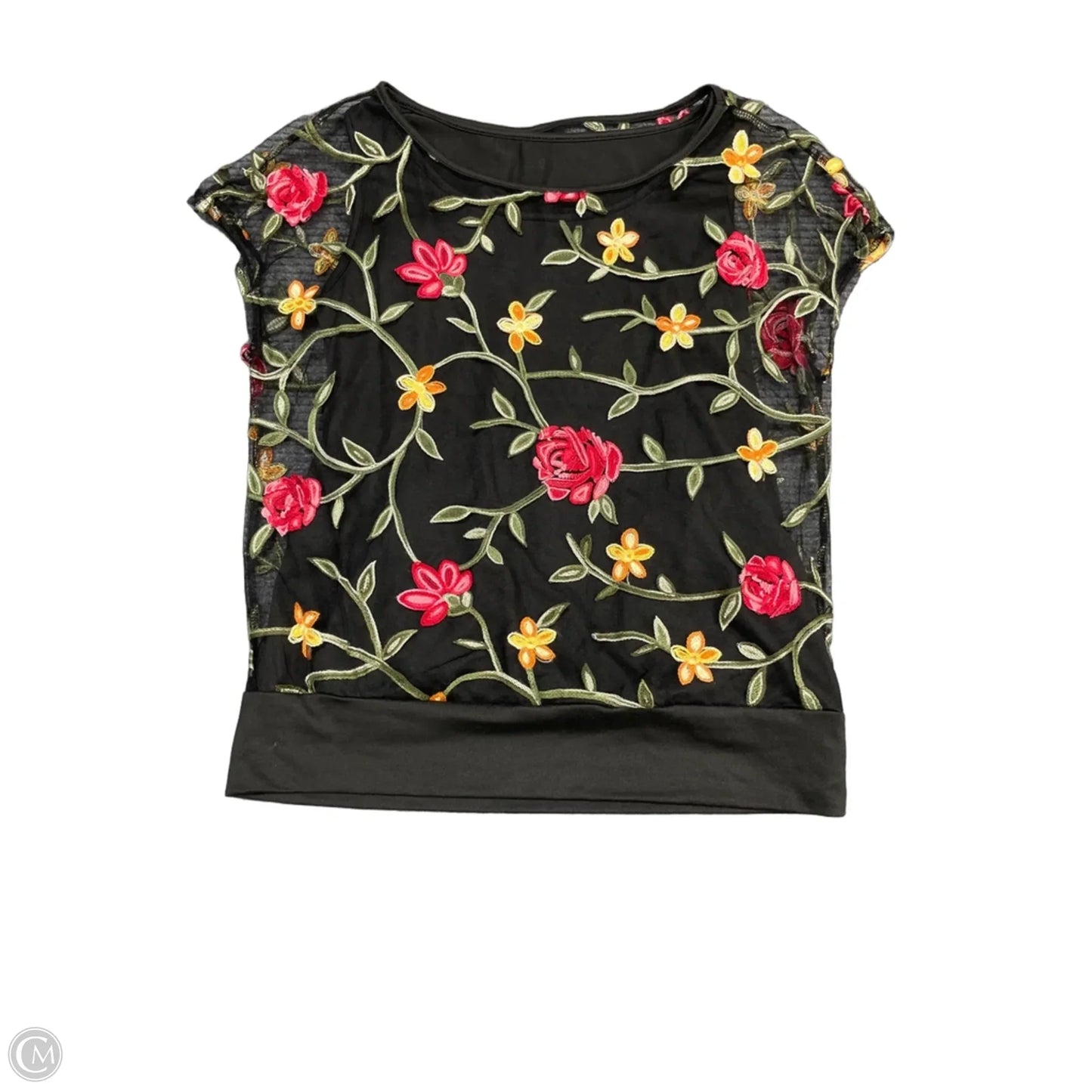 Top Short Sleeve By Shein In Black, Size: M