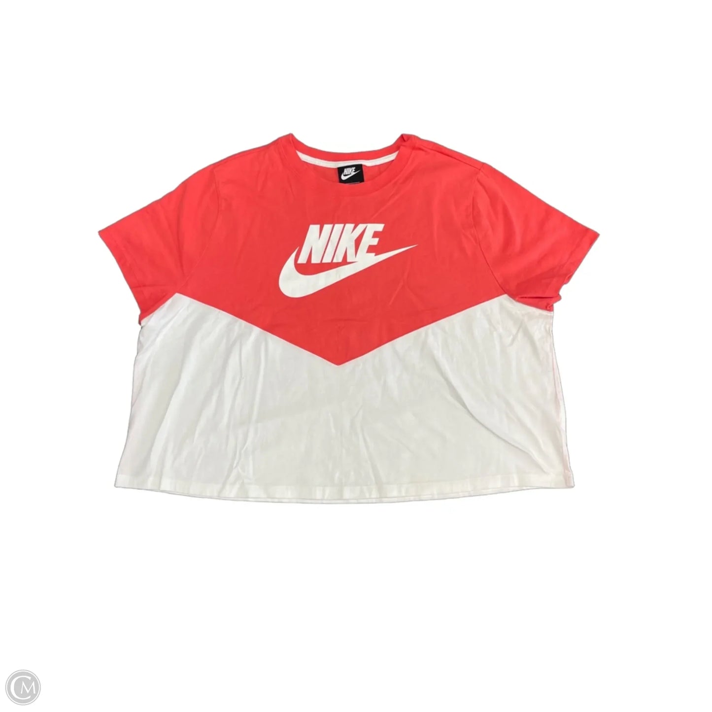 Top Short Sleeve By Nike Apparel In Orange & White, Size: 2x