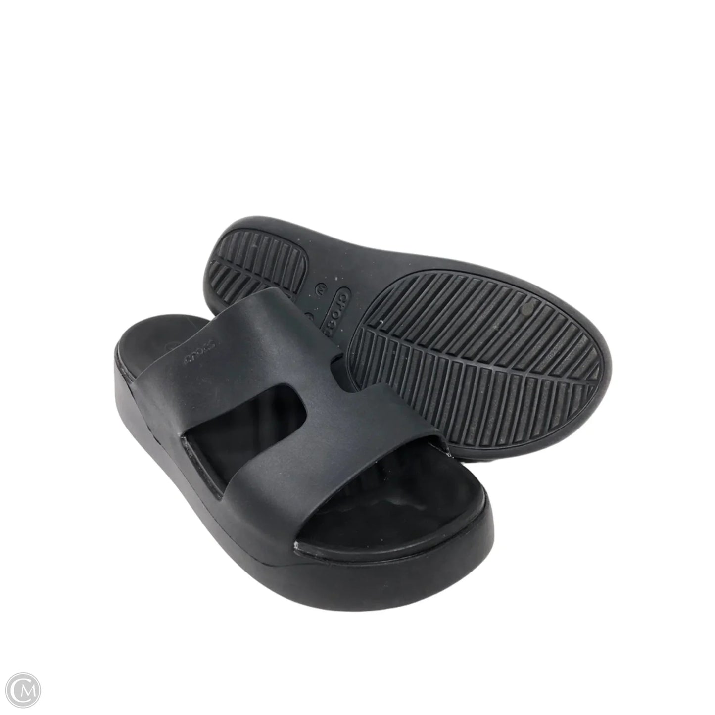Sandals Heels Platform By Crocs In Black, Size: 9