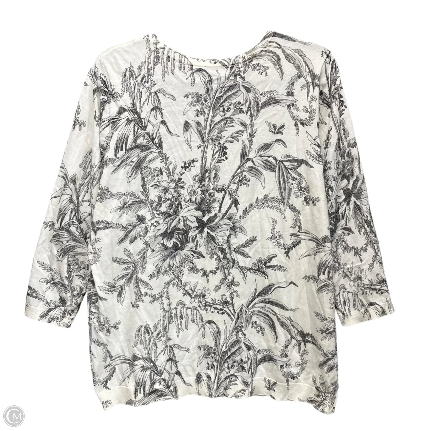 Cardigan By Talbots In Black & Cream, Size: 1x