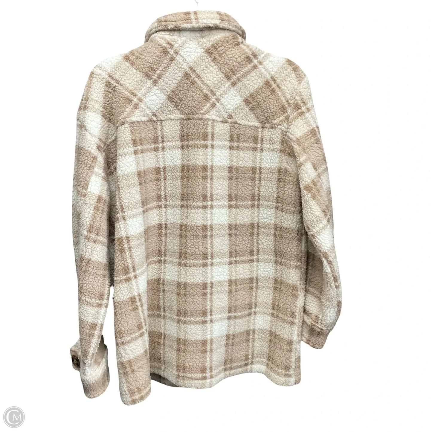 Jacket Faux Fur & Sherpa By Love Tree In Tan & White, Size: S