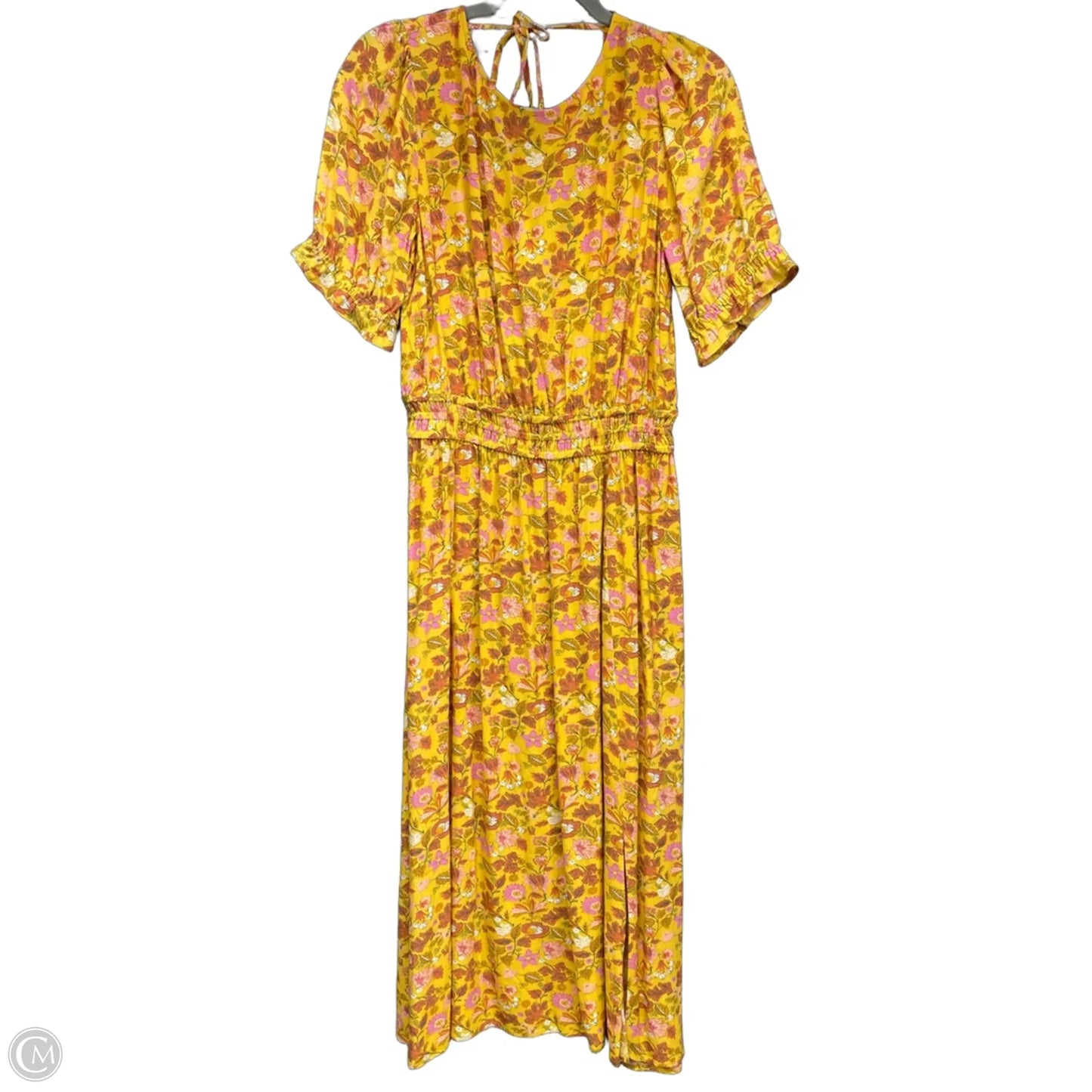 Dress Casual Midi By Loft In Orange & Yellow, Size: S