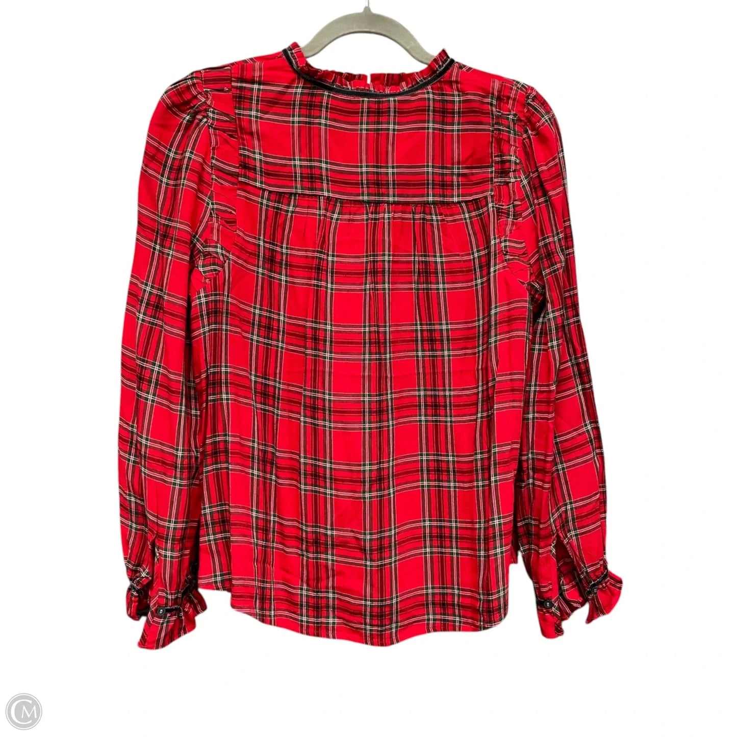 Top Long Sleeve By Loft In Green & Red, Size: M