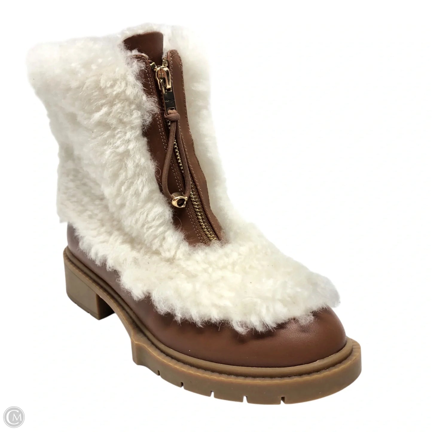 Boots Designer By Coach In Cream, Size: 7