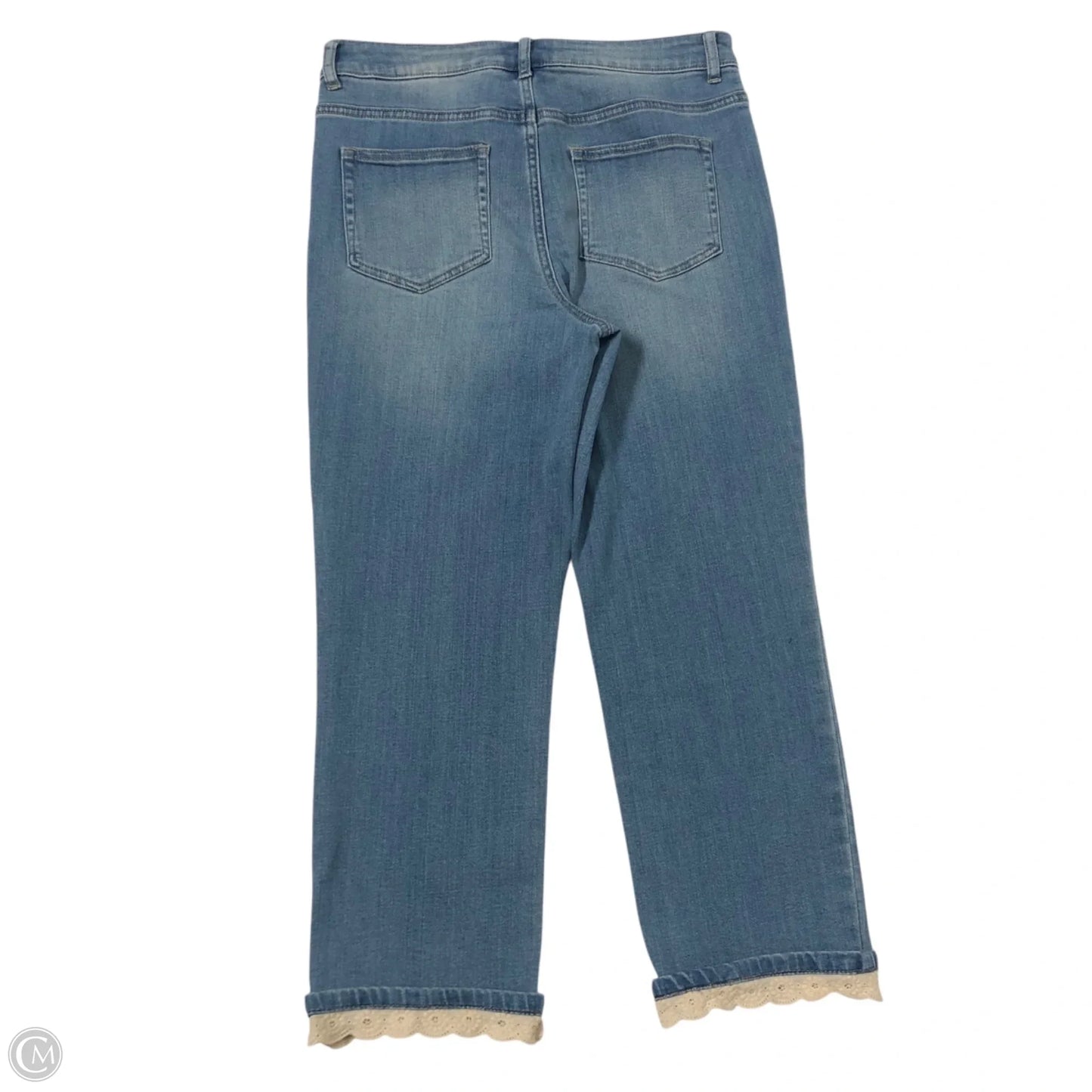 Jeans Cropped By Logo In Blue, Size: 4