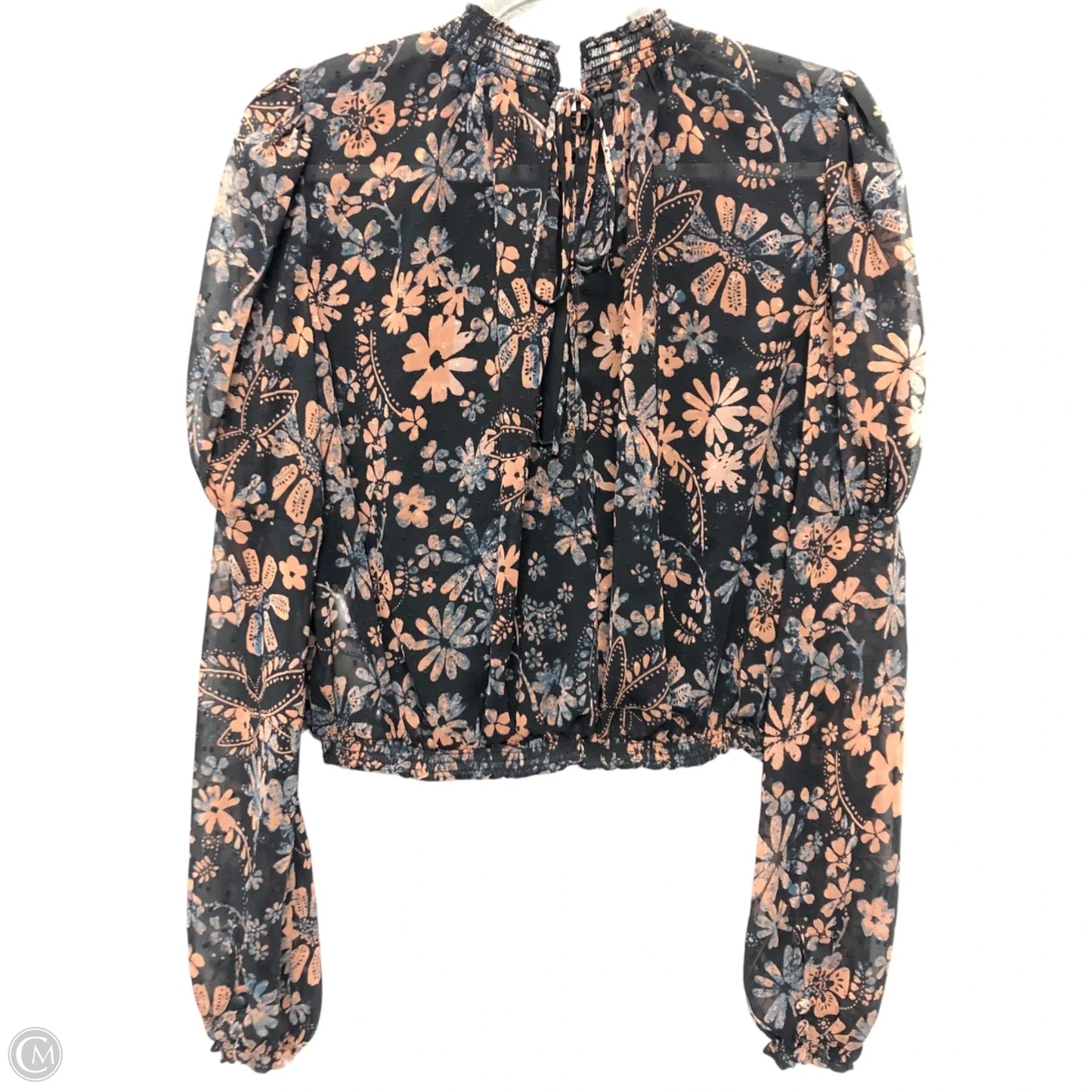 Blouse Long Sleeve By Free People In Black & Orange, Size: Xs