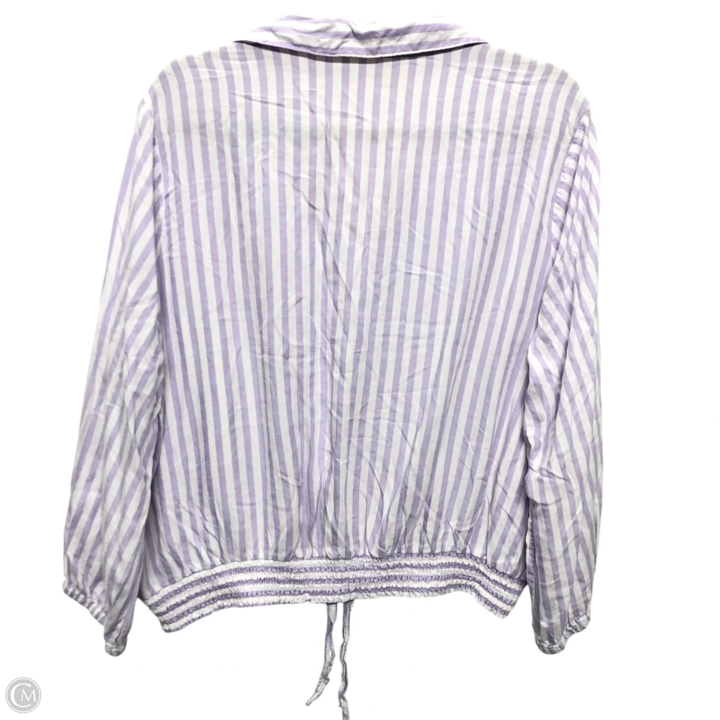 Top 3/4 Sleeve By Beachlunchlounge In Purple & White, Size: Xl