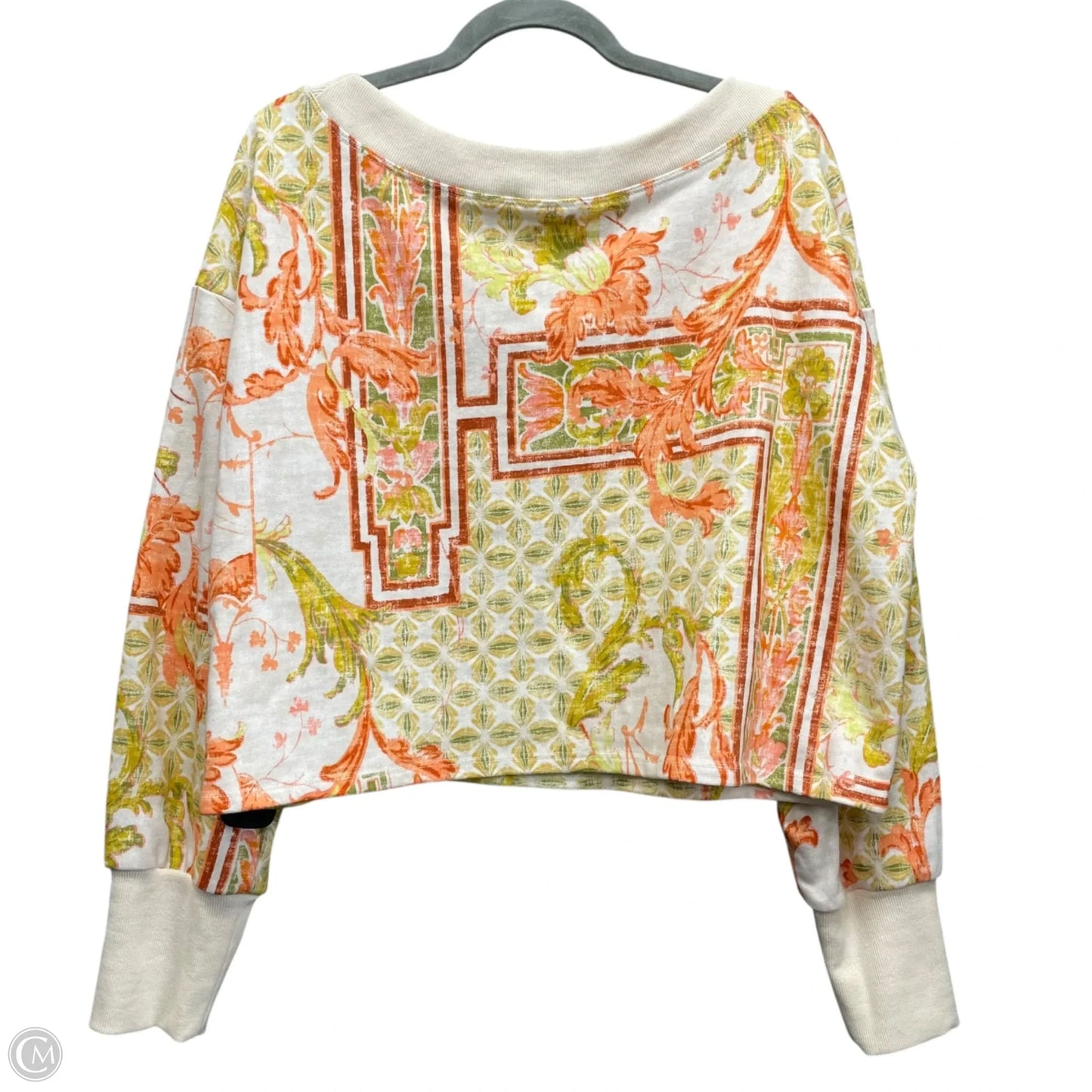 Sweatshirt Crewneck By Daily Practice By Anthropologie In Green & Orange, Size: L