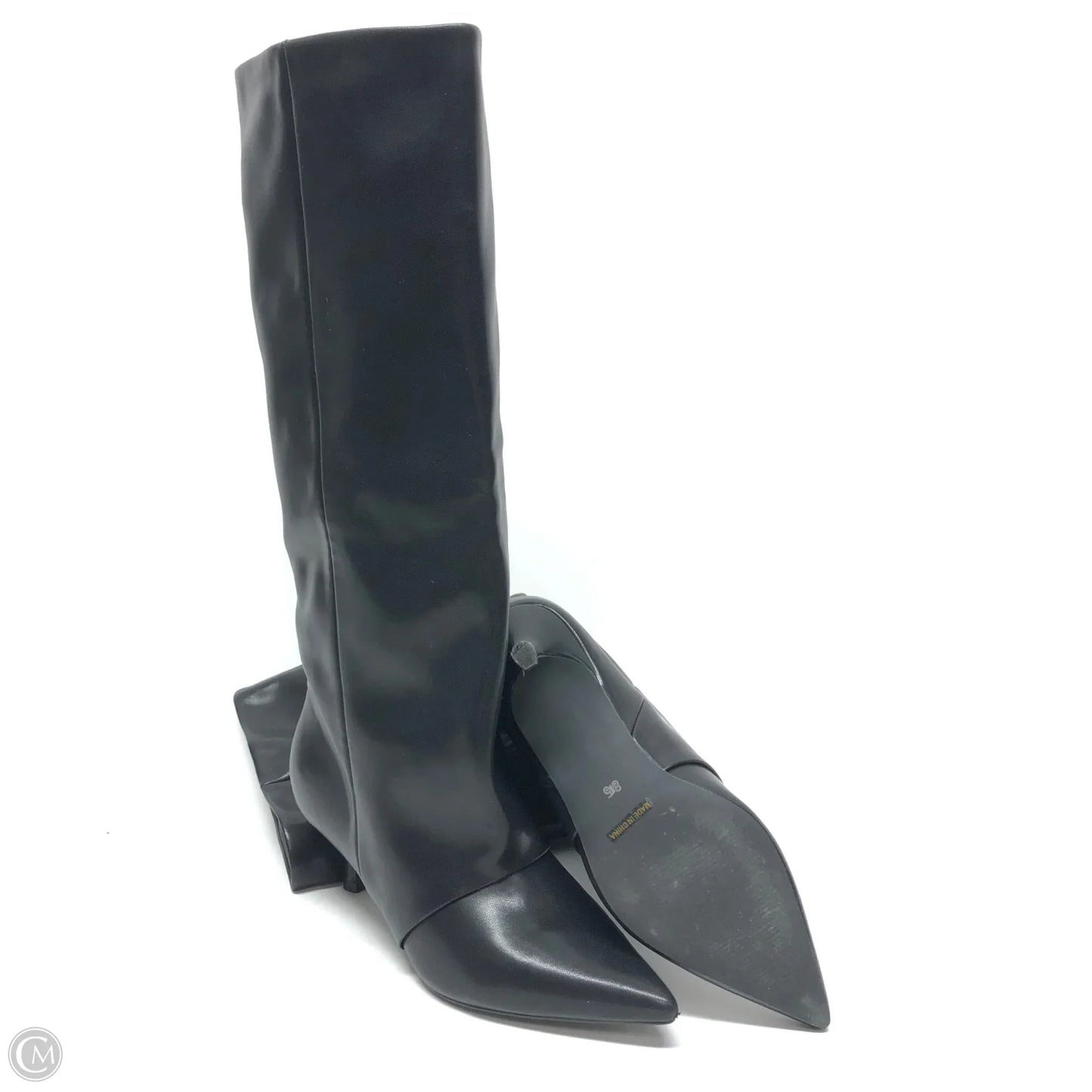 Boots Mid-calf Heels By Clothes Mentor In Black, Size: 8.5