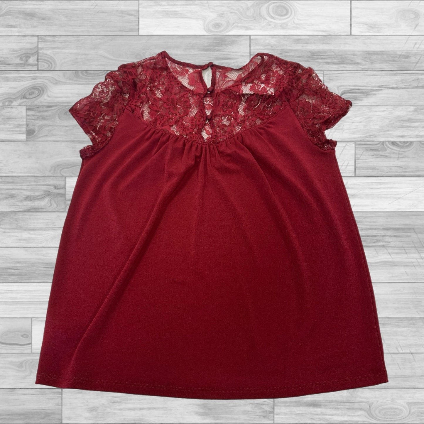 Top Short Sleeve By Express In Red, Size: Xs