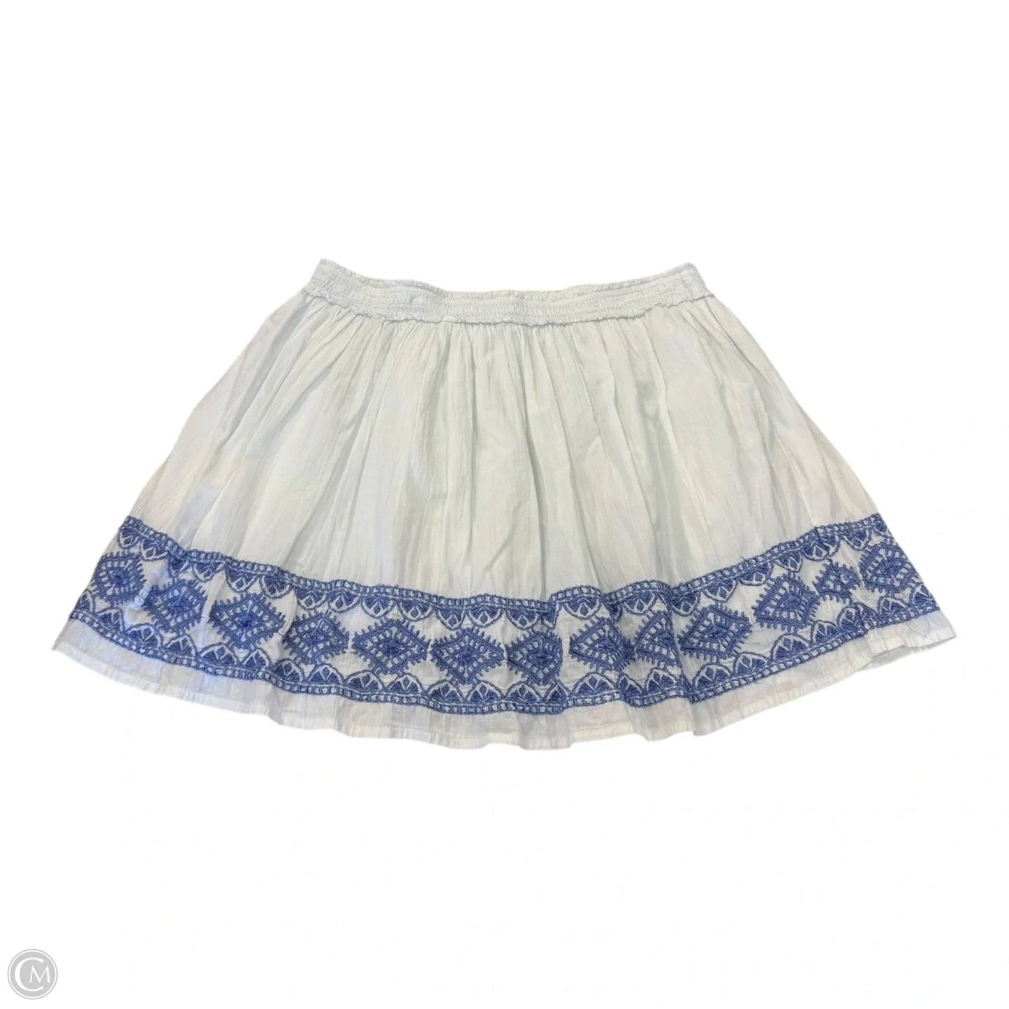 Skirt Mini & Short By H&m In Blue & White, Size: L