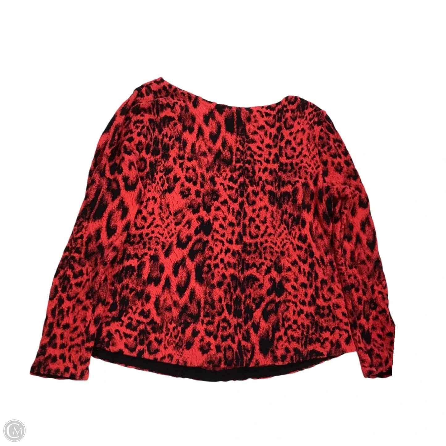 Top Long Sleeve By Chicos In Black & Red, Size: L