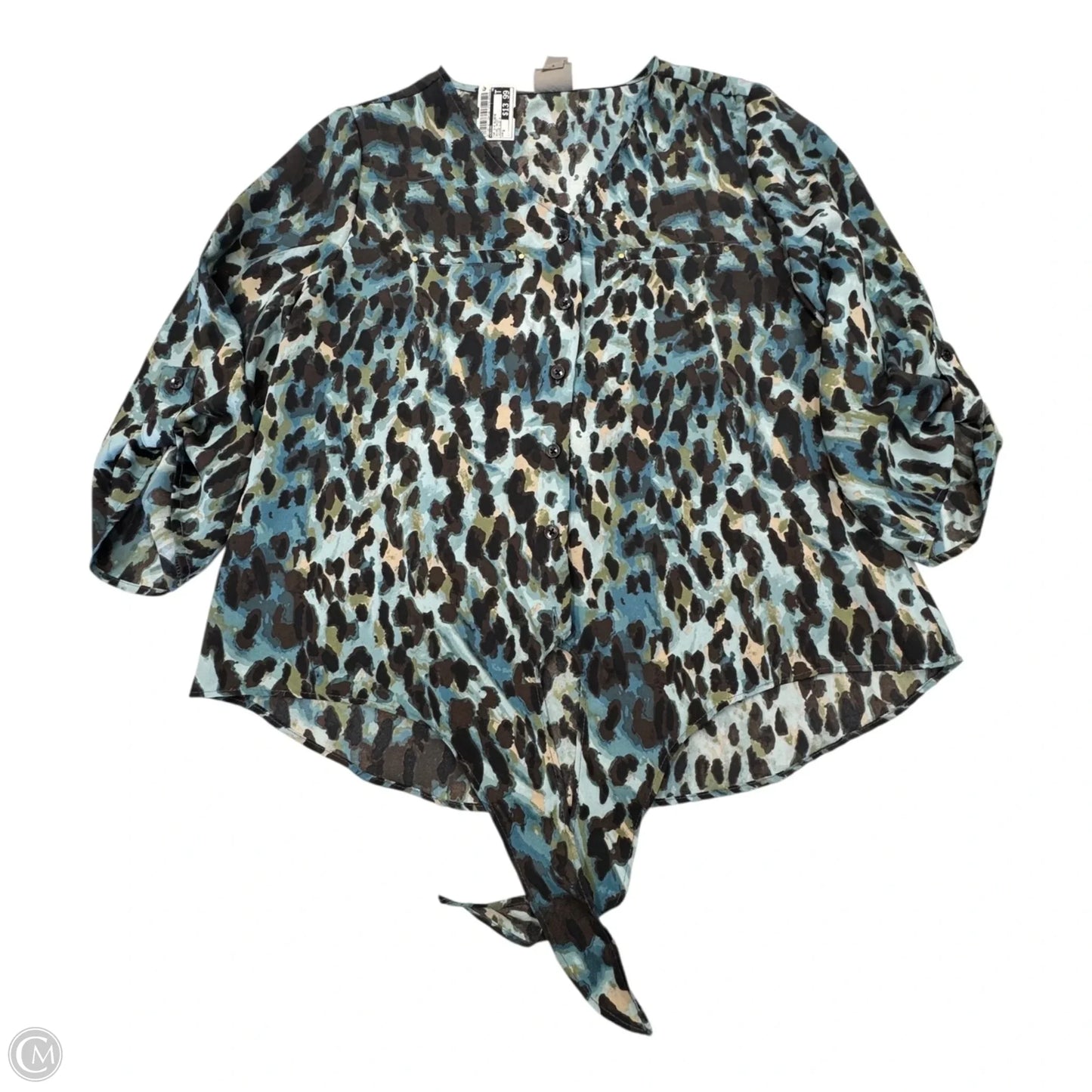 Top 3/4 Sleeve By Chicos In Animal Print, Size: S