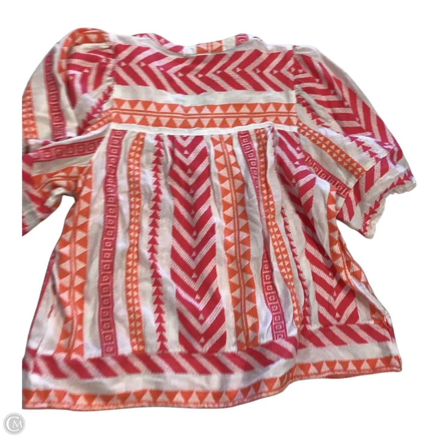 Top Short Sleeve By Old Navy In Pink & White, Size: S