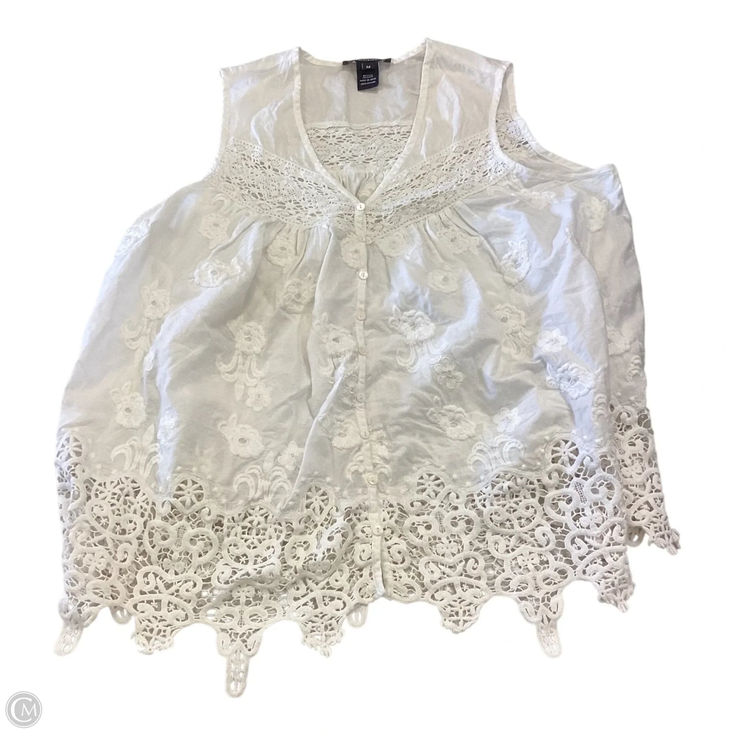 Top Sleeveless By Karen Kane In White, Size: M