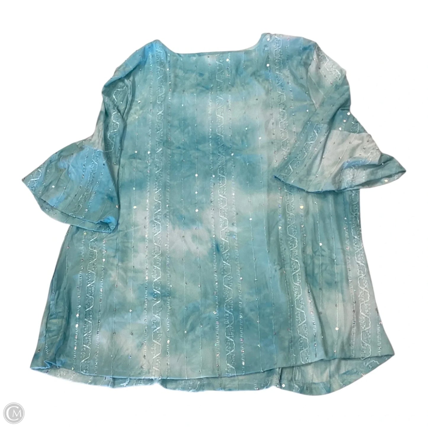Top Short Sleeve By Coral Bay In Blue, Size: Xl