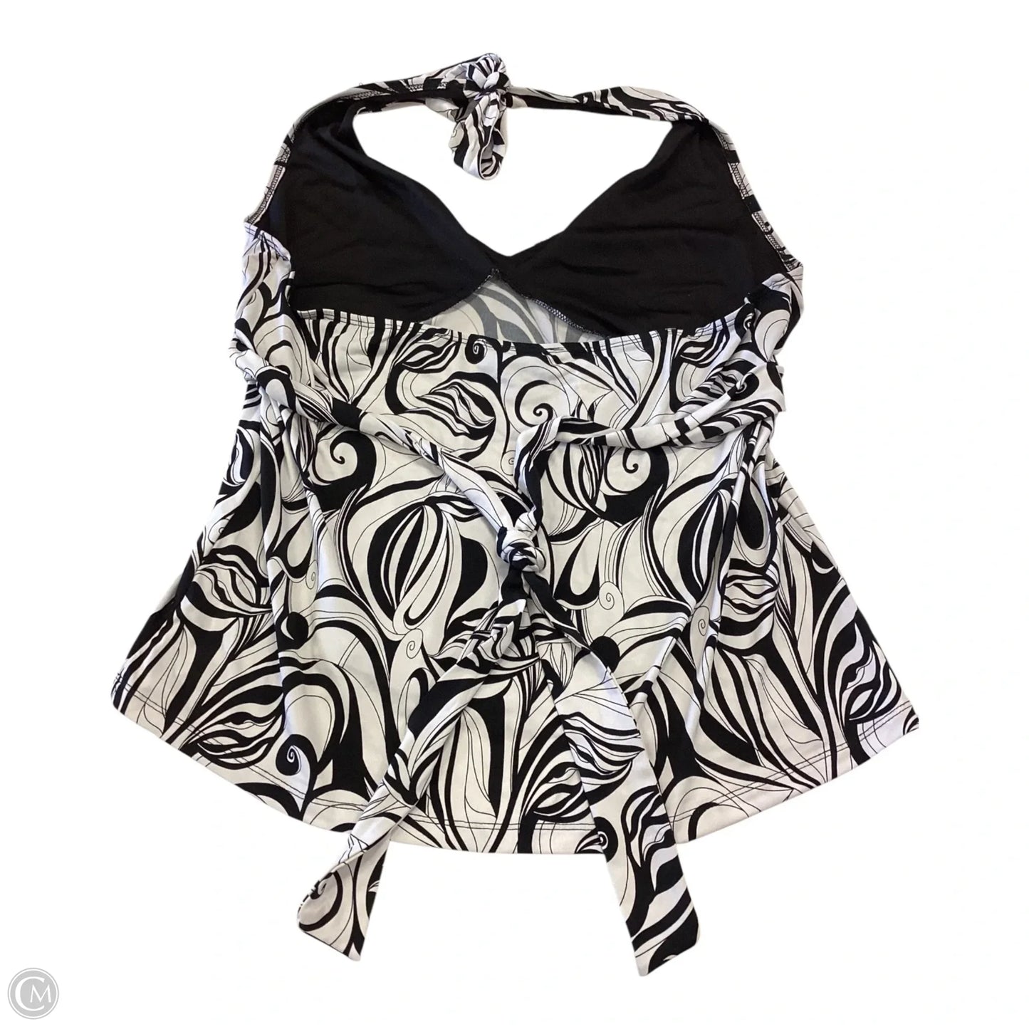 Top Sleeveless By Studio 1940 In Black & White, Size: Xl