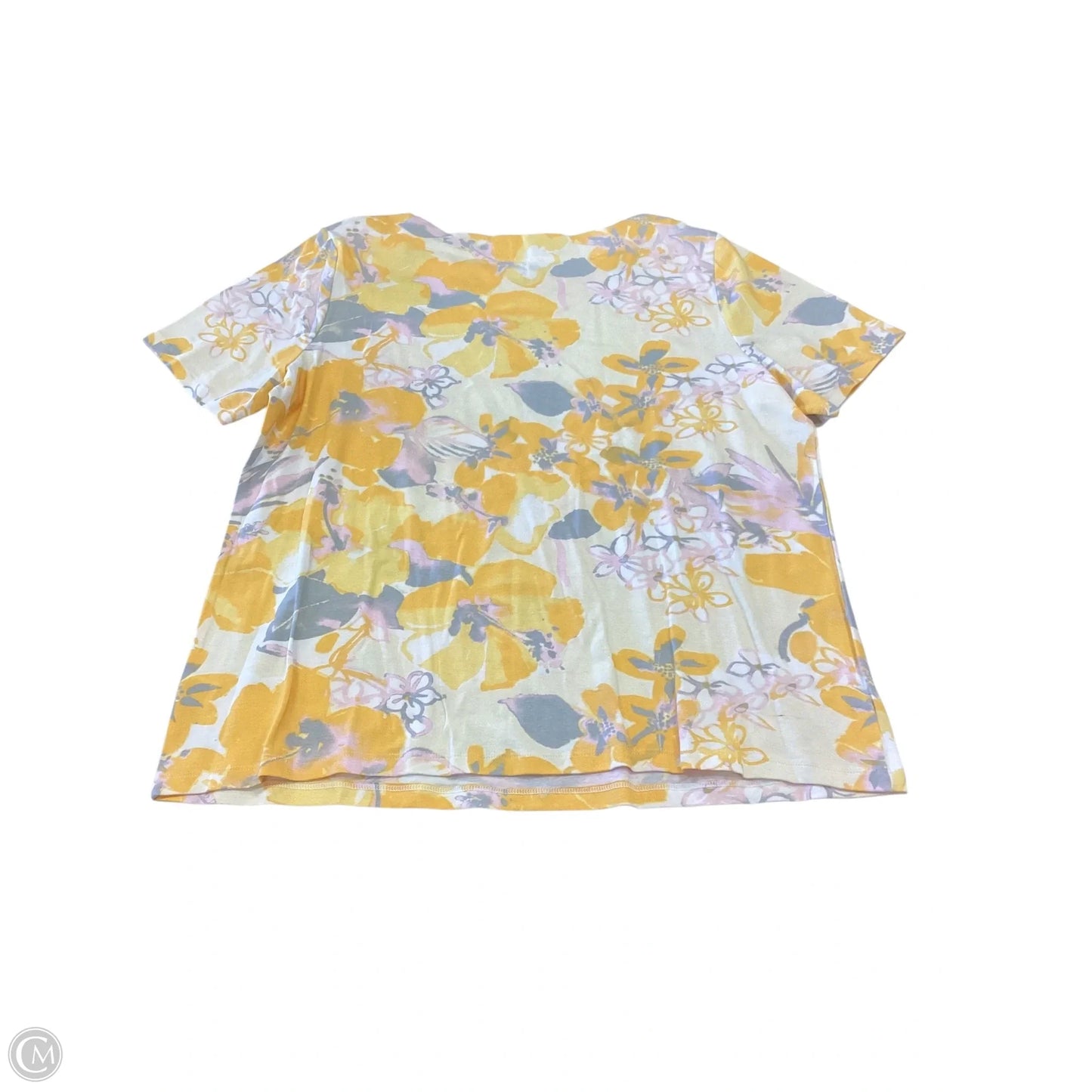 Top Short Sleeve Basic By Coral Bay In Yellow, Size: Xl