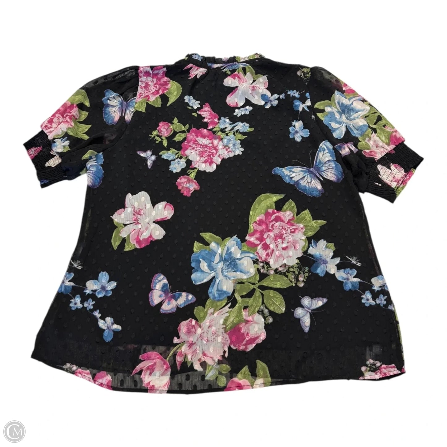 Top Short Sleeve By Tamara H In Floral Print, Size: L