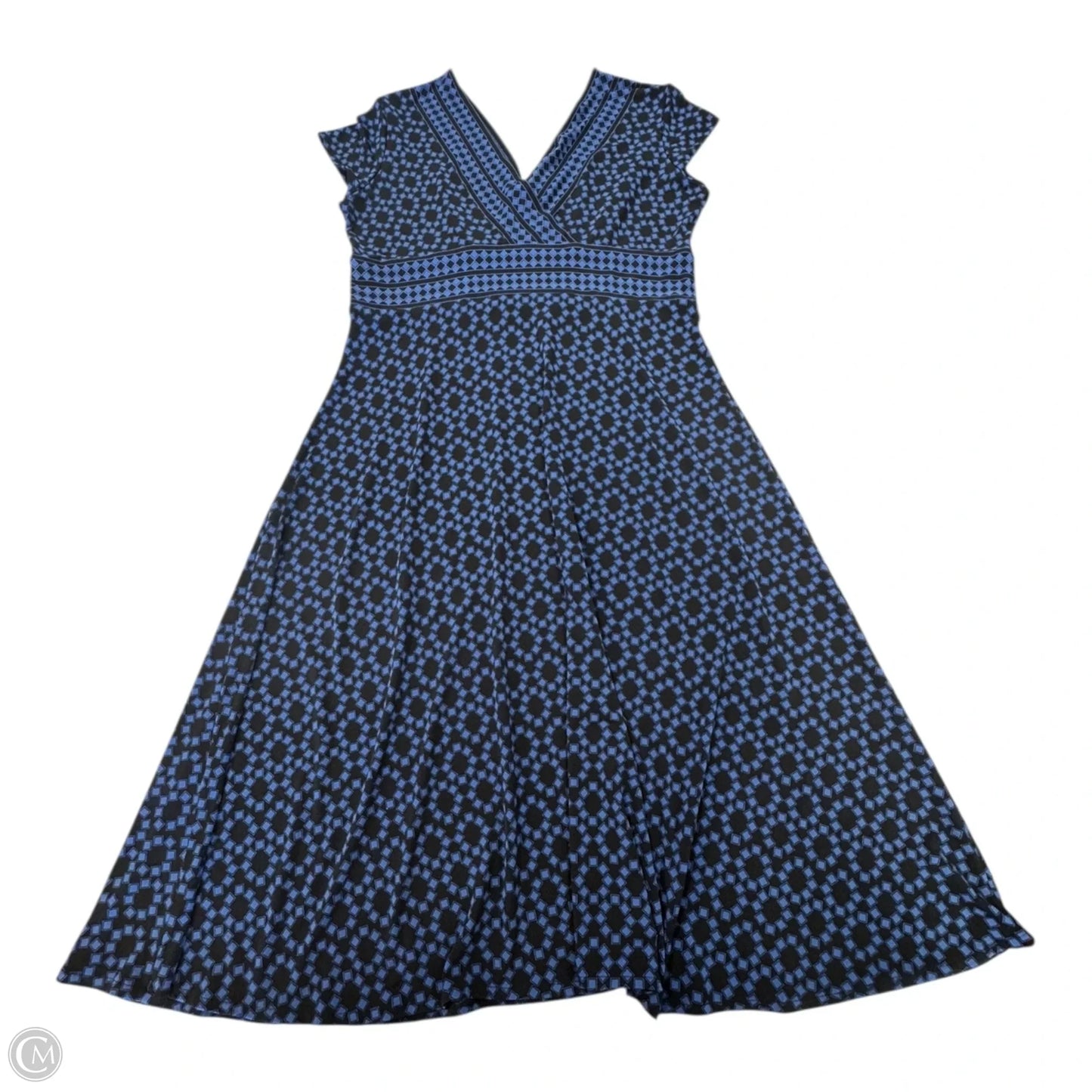 Dress Casual Short By Maggy London In Black & Blue, Size: 14