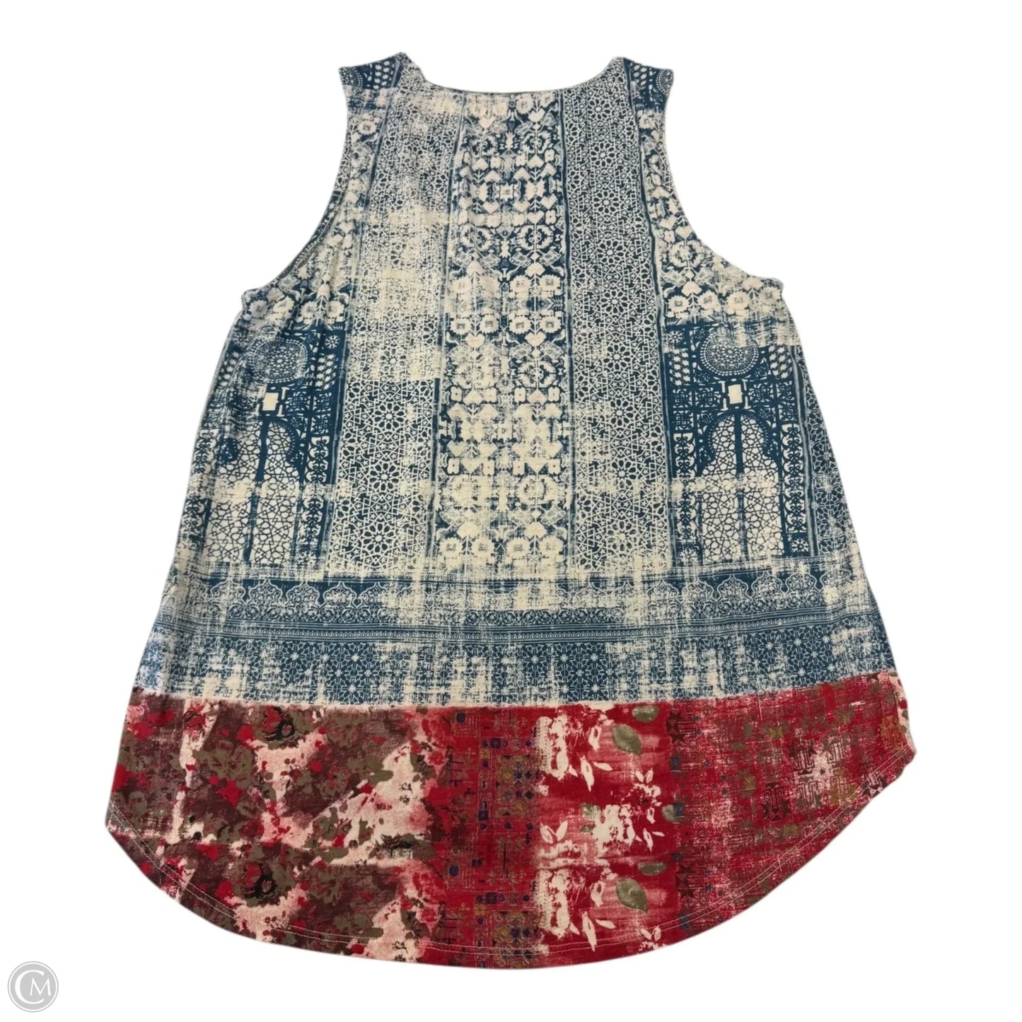 Top Sleeveless By Lucky Brand In Blue & Red & White, Size: Xl