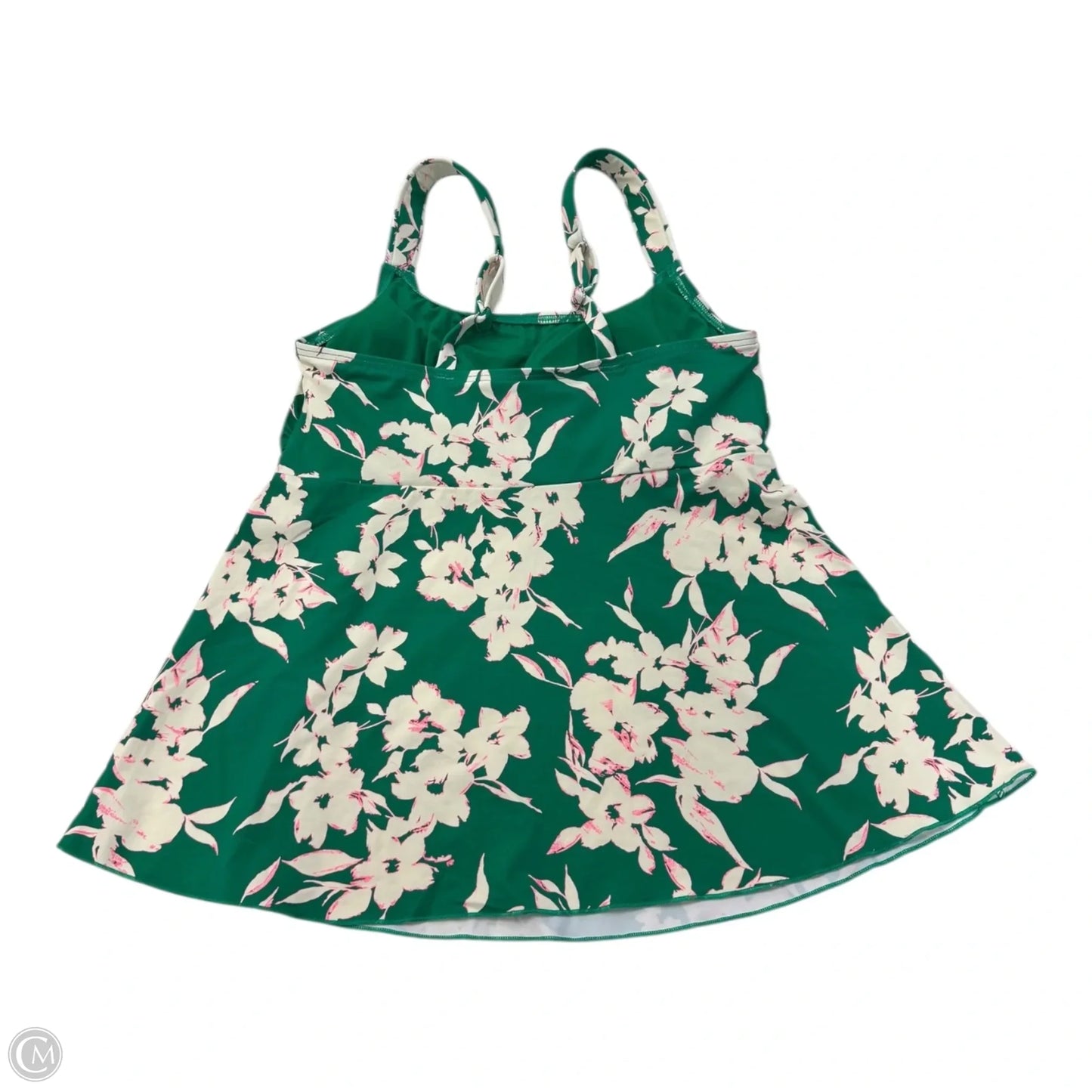 Swimsuit Top By Lands End In Green & White, Size: Xs