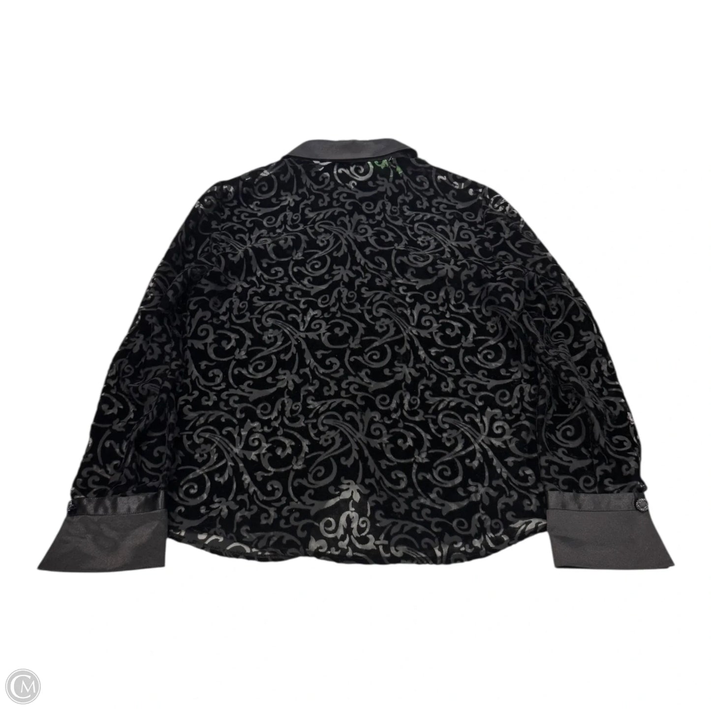 Top Long Sleeve By Perceptions In Black, Size: 8