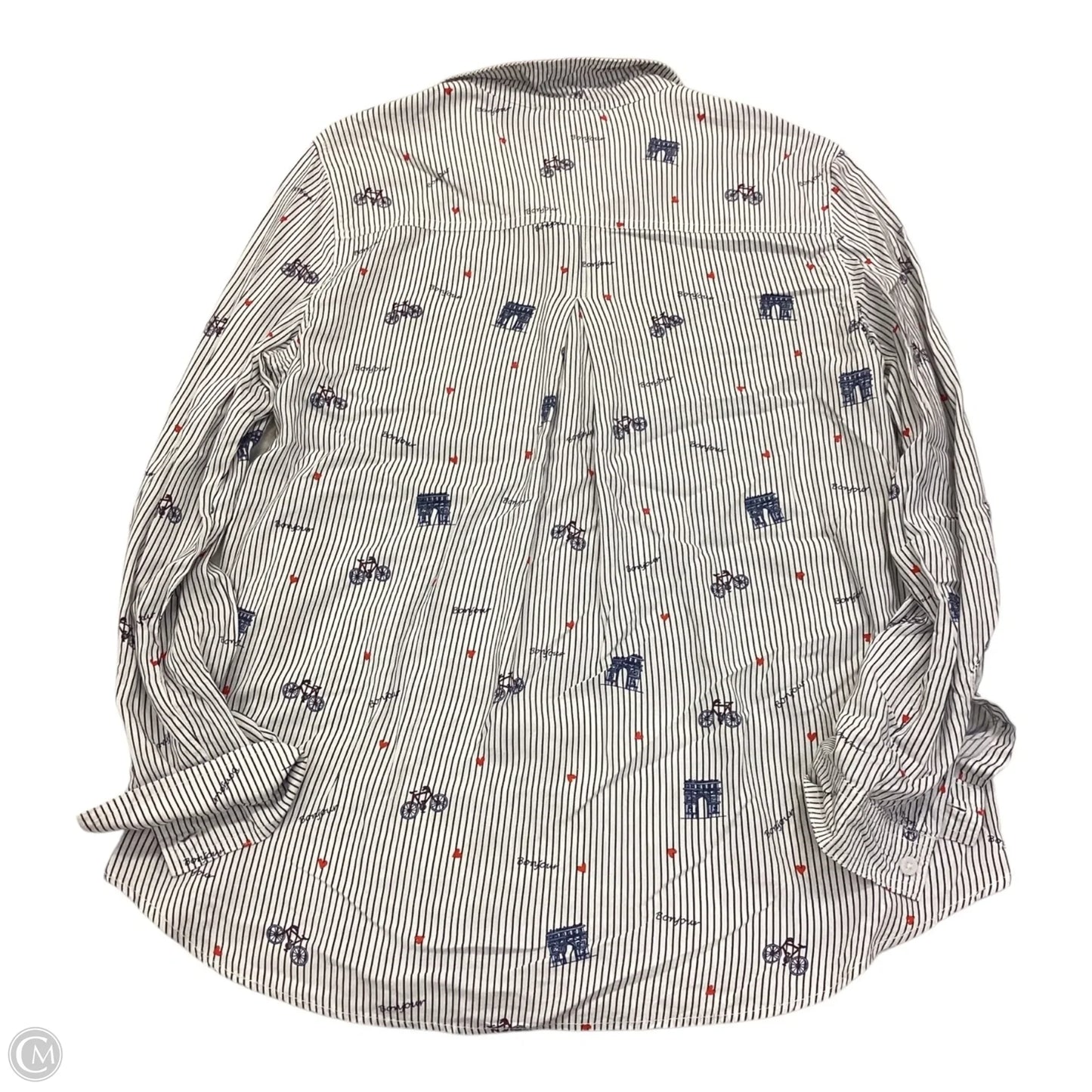 Top Long Sleeve By Beachlunchlounge In Striped Pattern, Size: L