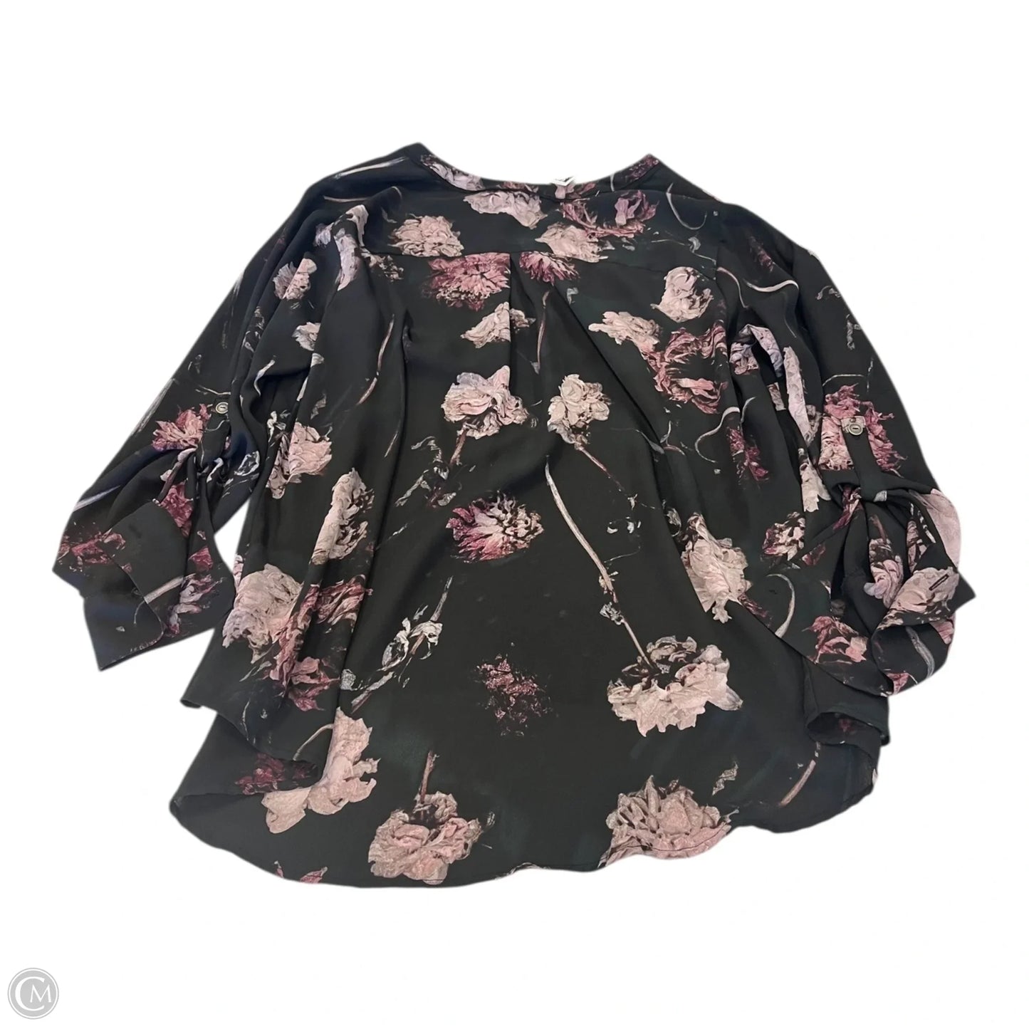 Top Long Sleeve By Simply Vera In Black & Purple, Size: 1x