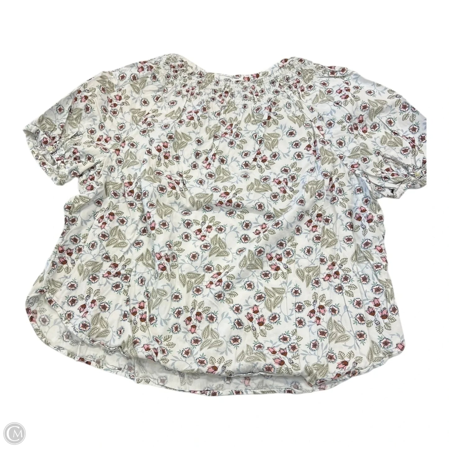 Top Short Sleeve By Loft In Floral Print, Size: Xl