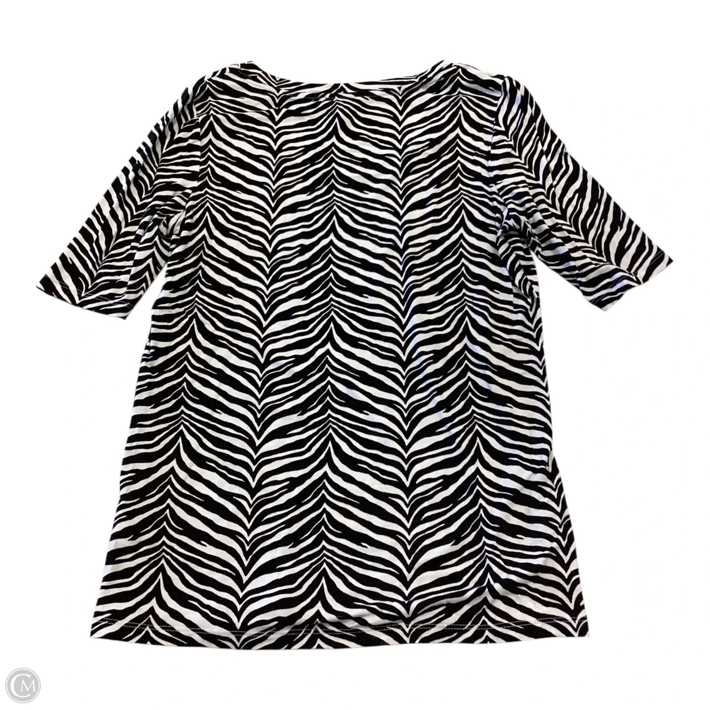 Top Short Sleeve By Talbots In Black & White, Size: Xs