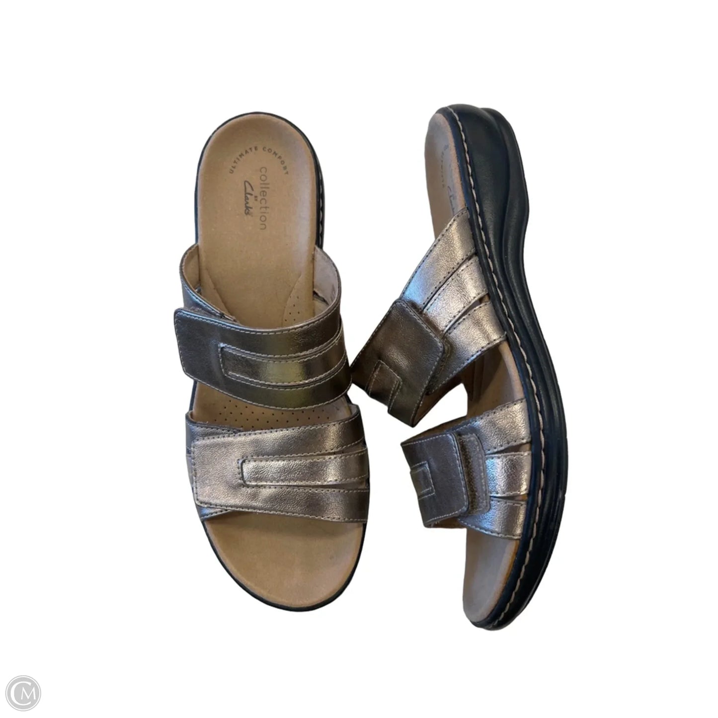 Sandals Flats By Clarks In Gold, Size: 9.5
