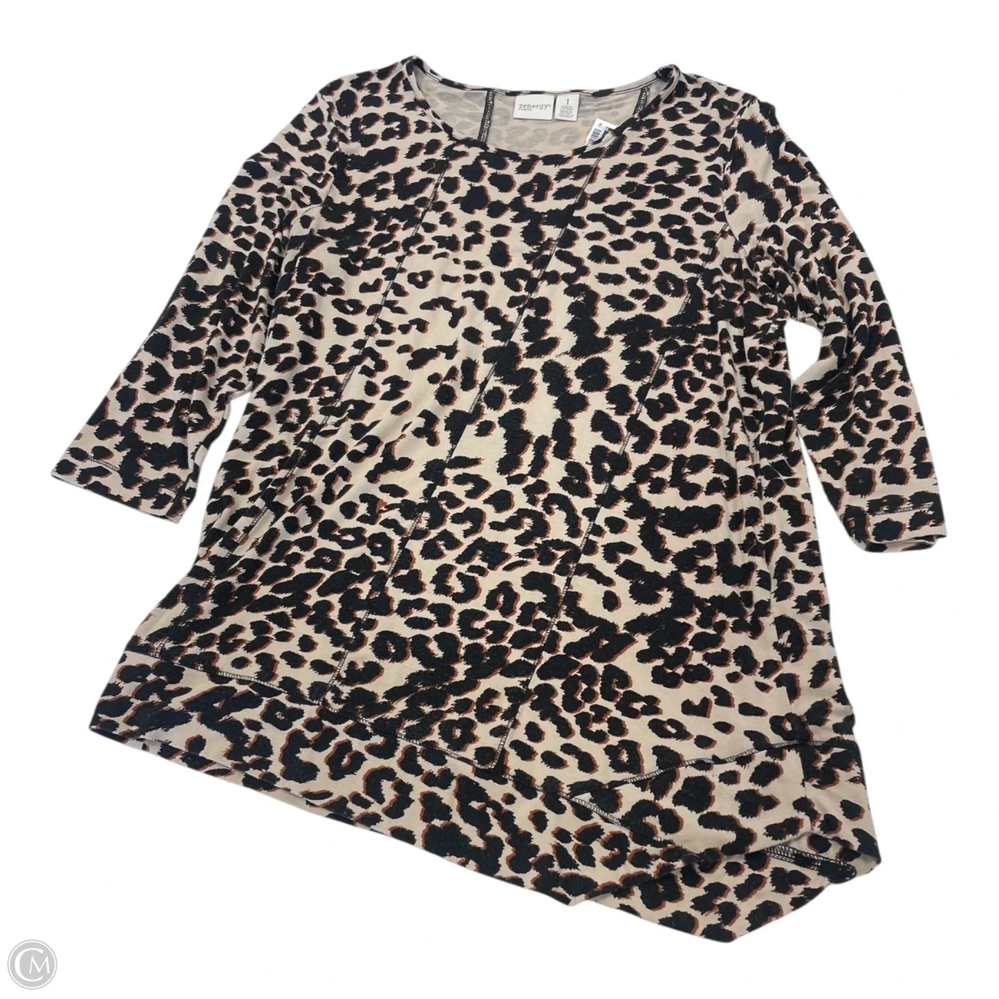 Top 3/4 Sleeve By Chicos In Animal Print, Size: M