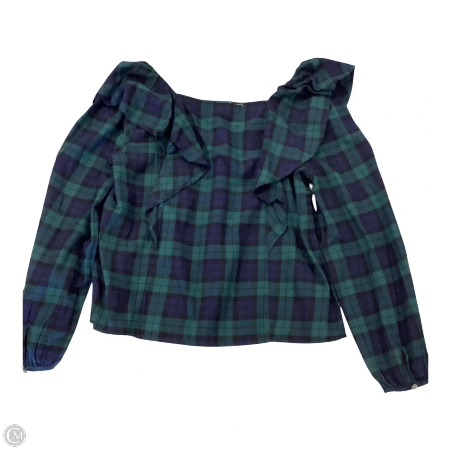 Top Long Sleeve By J. Crew In Blue & Green, Size: S