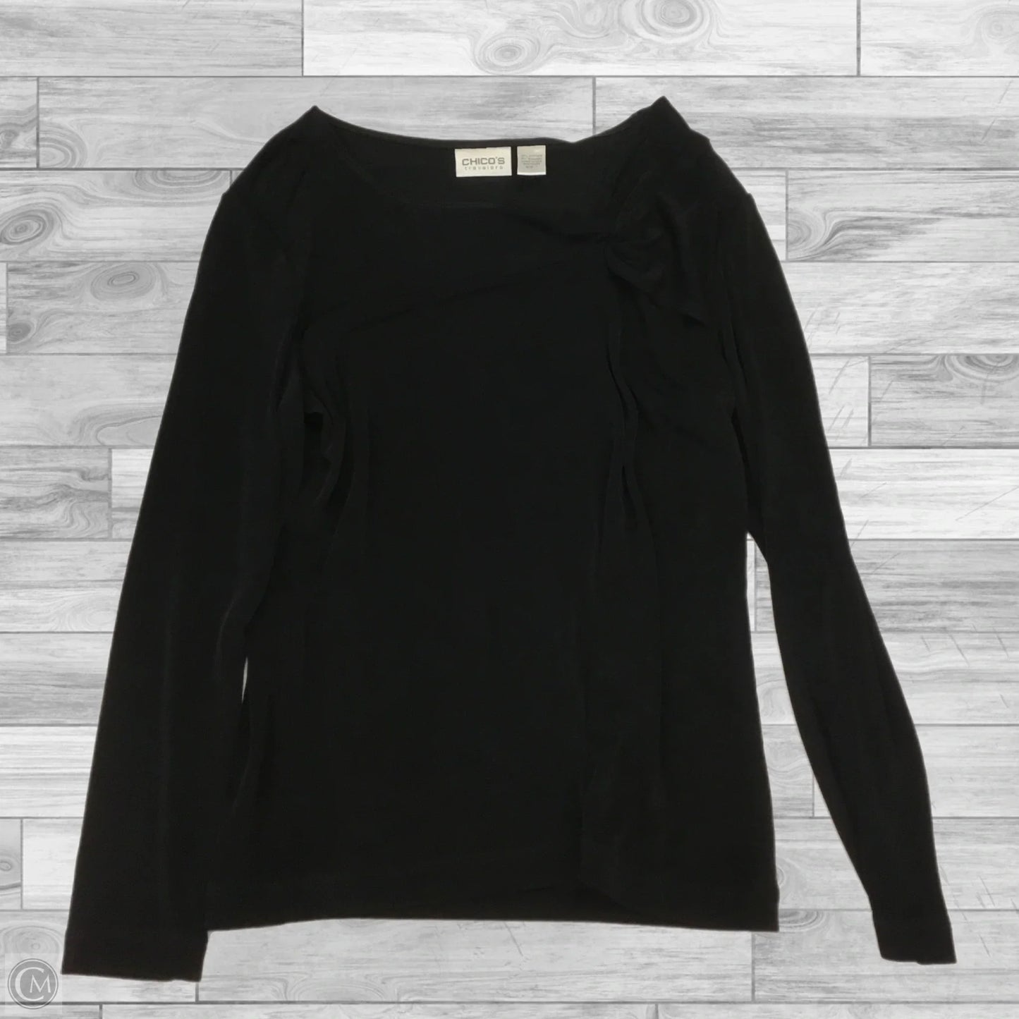 Top Long Sleeve By Chicos In Black, Size: M