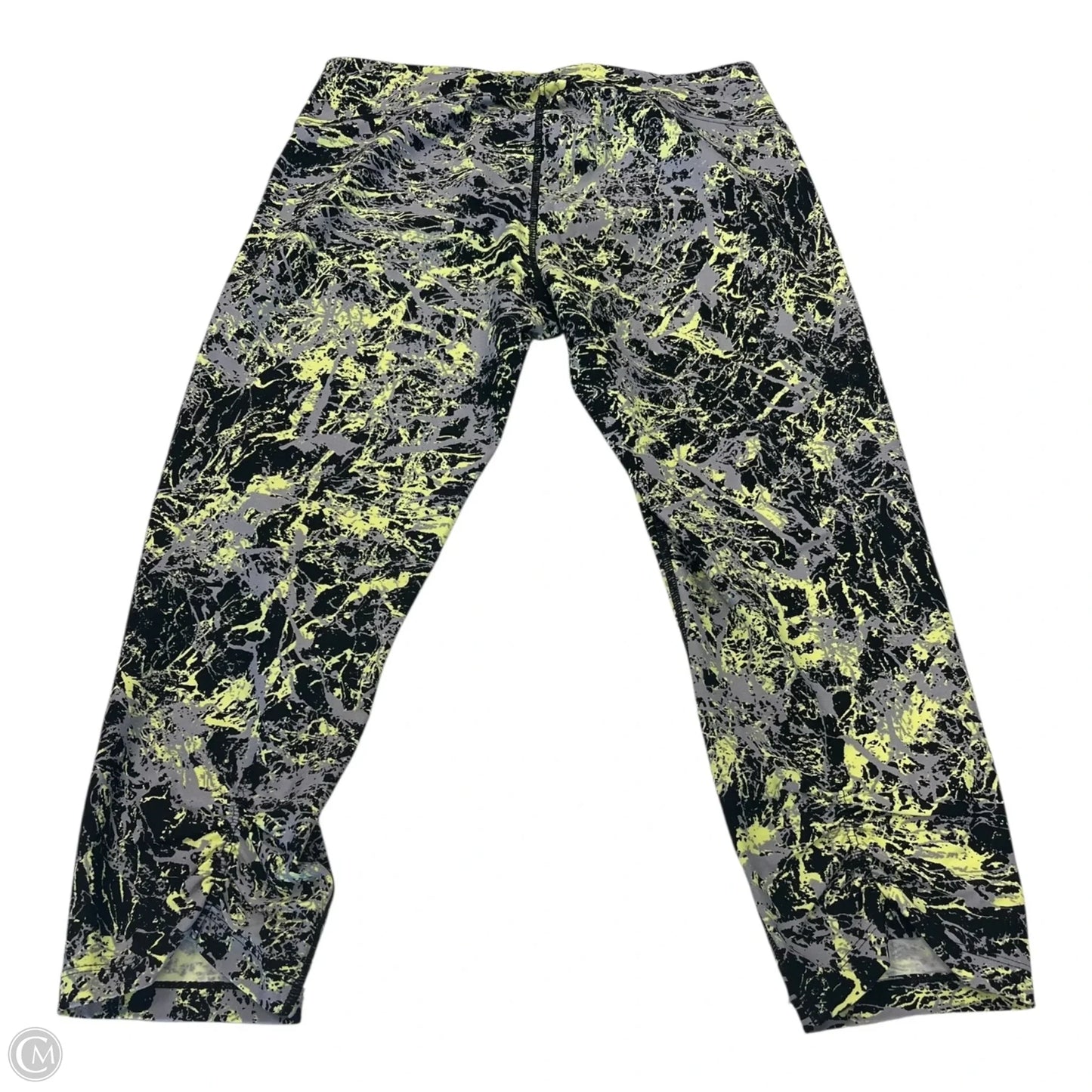 Athletic Capris By Calvin Klein Performance In Black & Green, Size: M