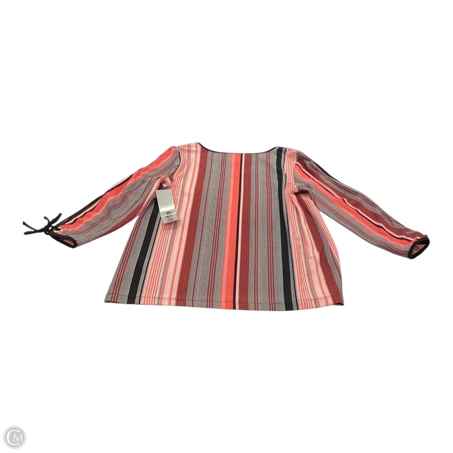 Top 3/4 Sleeve By Roz And Ali In Striped Pattern, Size: Petite Xs