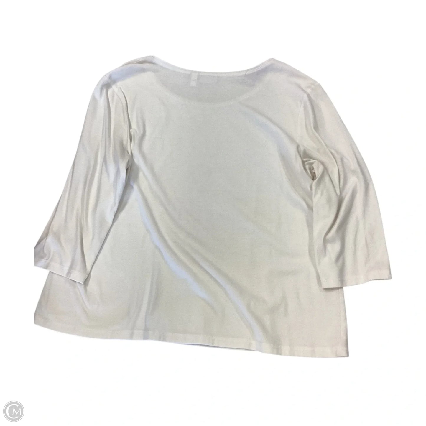 Top 3/4 Sleeve Basic By Chicos In Cream, Size: 3-XL