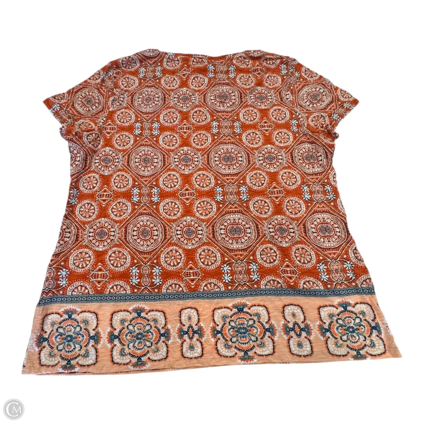 Top Short Sleeve By Chicos In Orange, Size: M