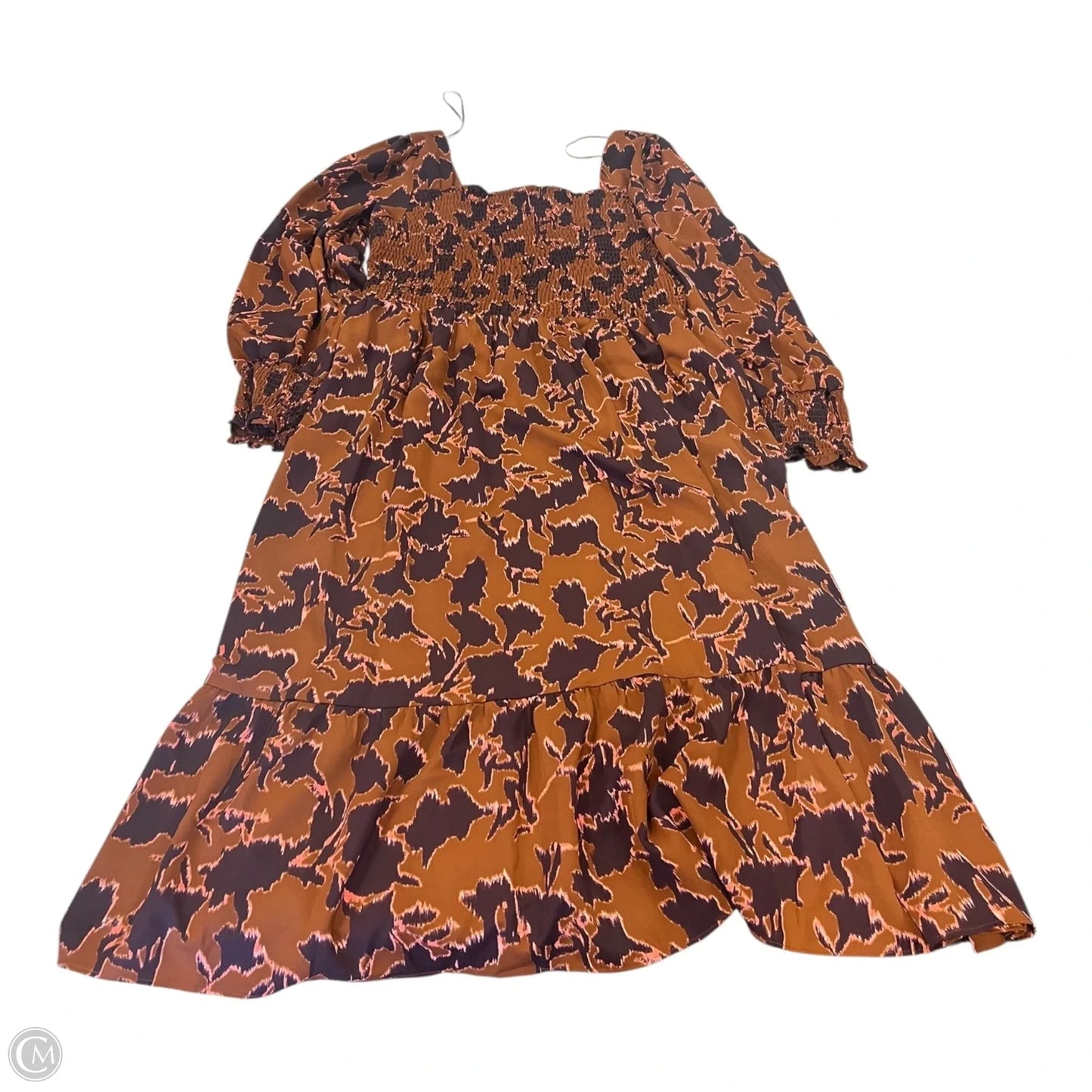 Dress Casual Midi By Nine West In Brown & Pink, Size: Xl