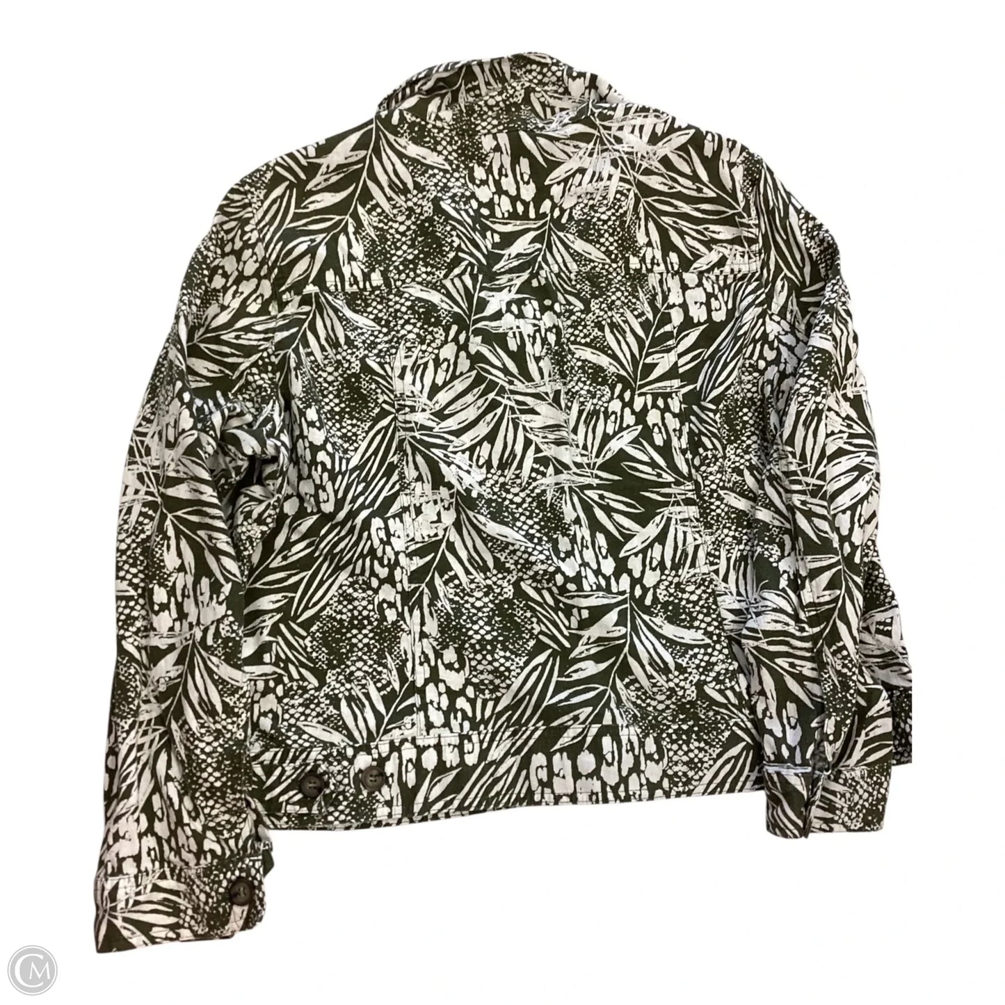 Jacket Other By Tahari By Arthur Levine In Green & White, Size: L