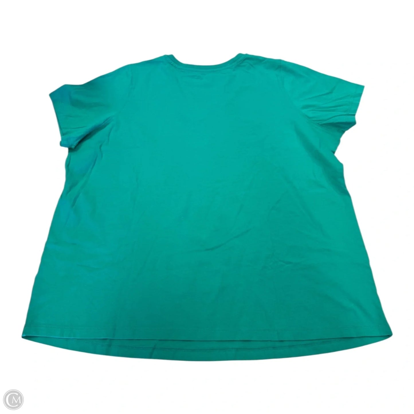 Top Short Sleeve Basic By Woman Within In Aqua, Size: 1x