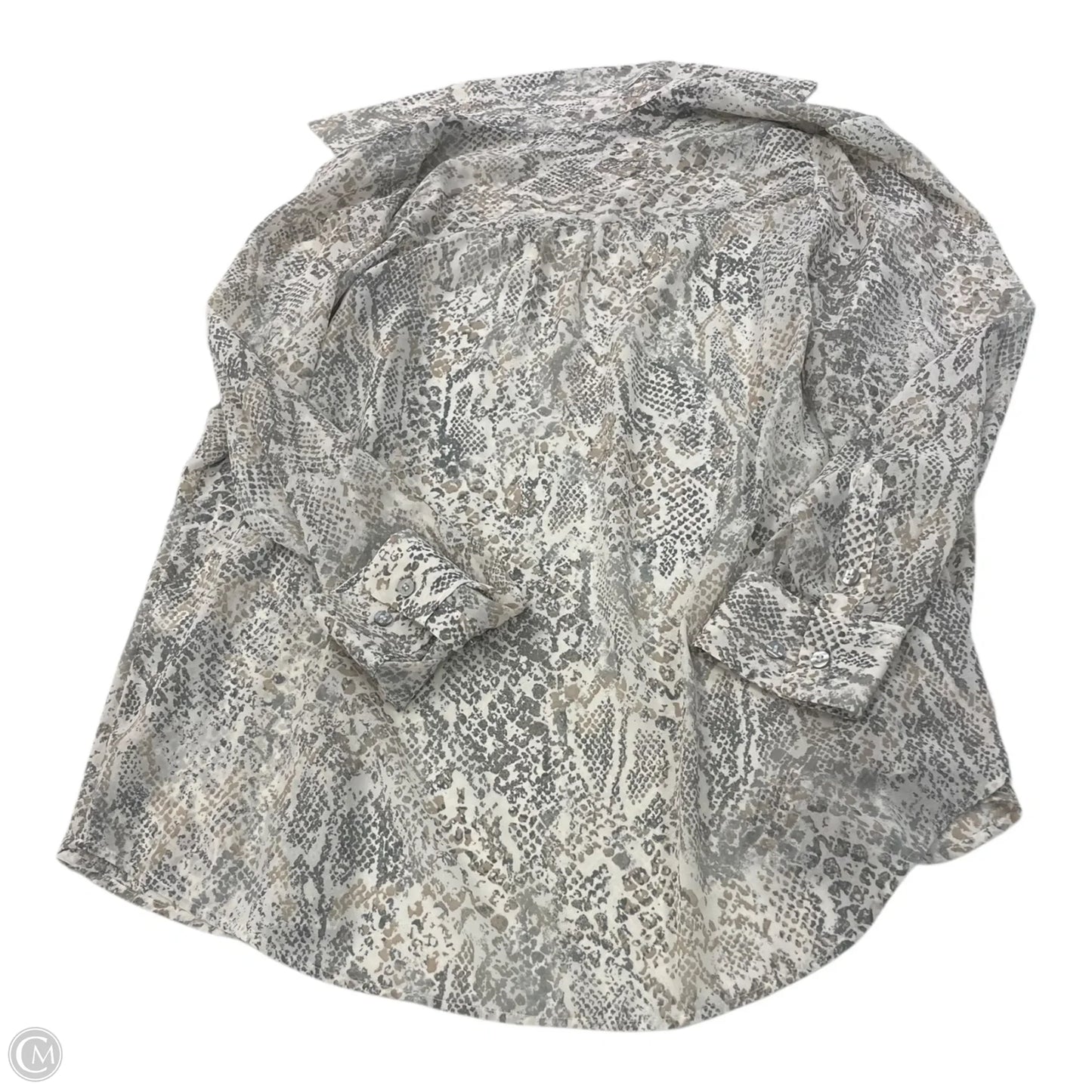 Top Long Sleeve By Chicos In Snakeskin Print, Size: M