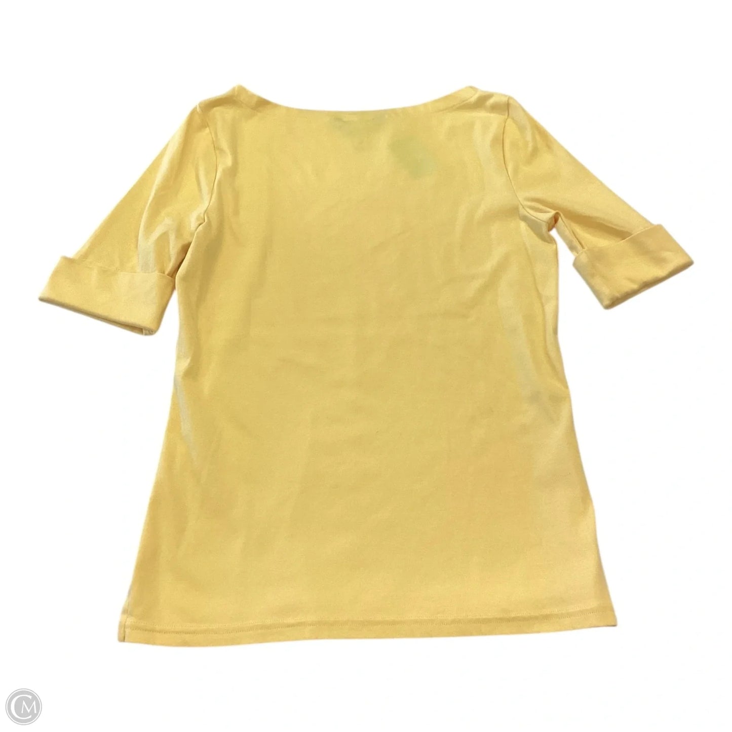Top Short Sleeve By Lauren By Ralph Lauren In Yellow, Size: M